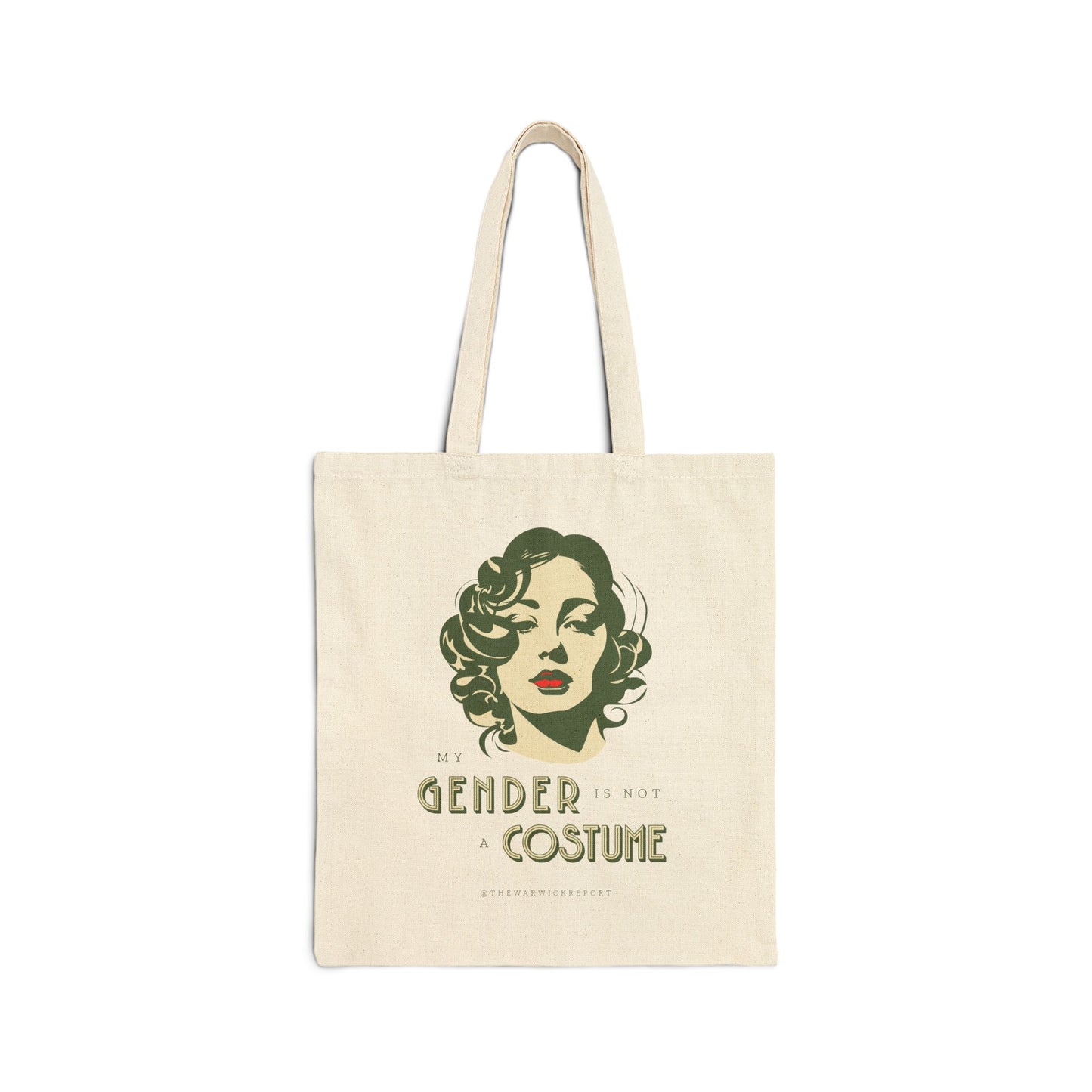 my gender is not a costume lipstick cotton tote bag