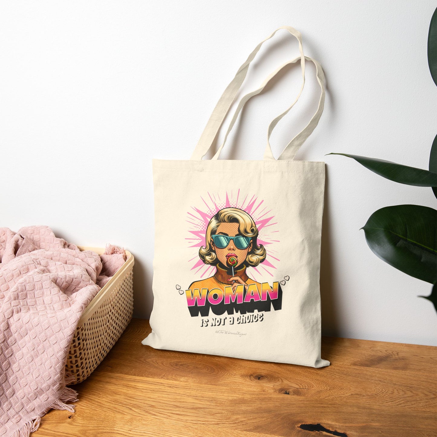 "woman" is not a choice cotton tote bag