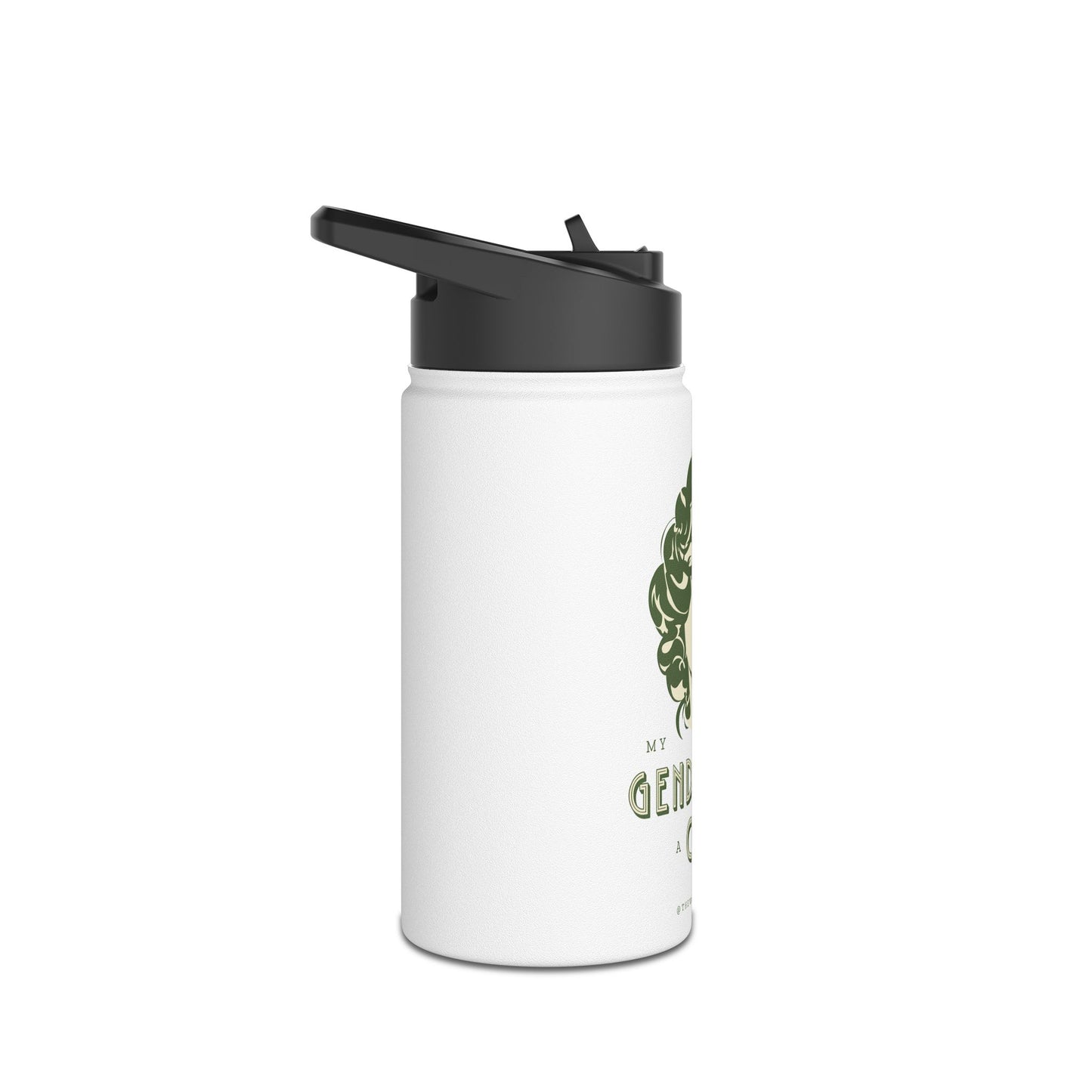 my gender is not a costume lipstick stainless steel water bottle
