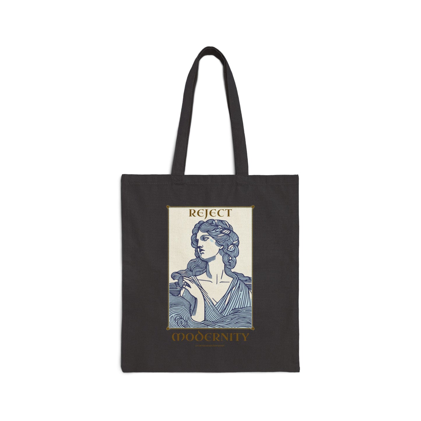 reject modernity cotton tote bag