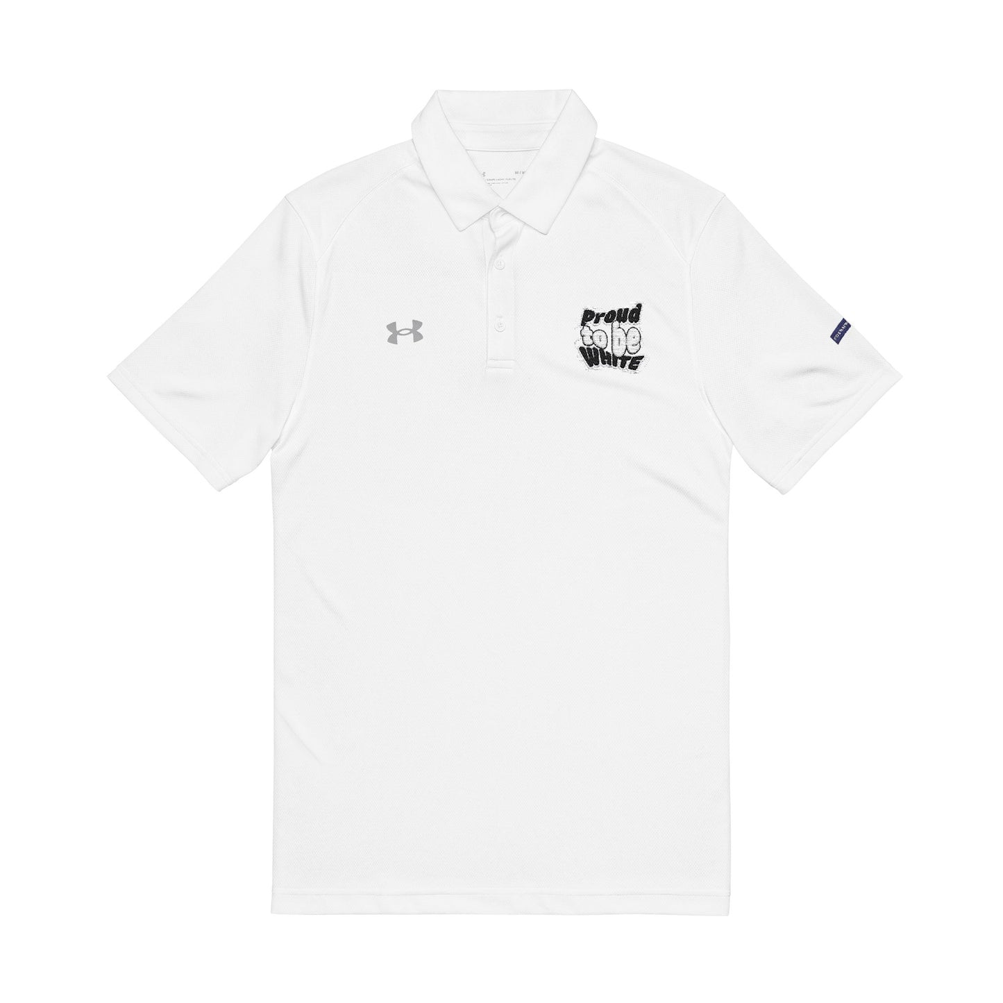 proud to be white Under Armour® men's embroidered polo shirt