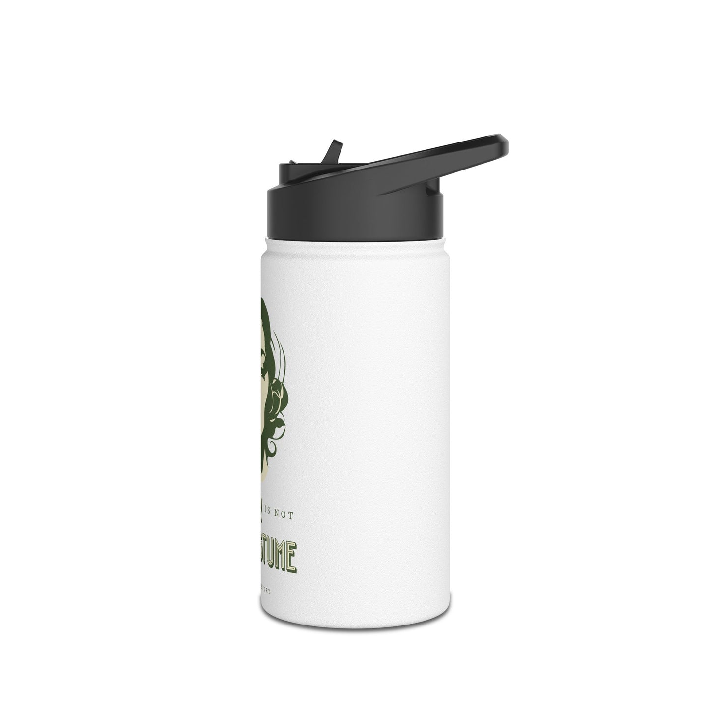 my gender is not a costume lipstick stainless steel water bottle
