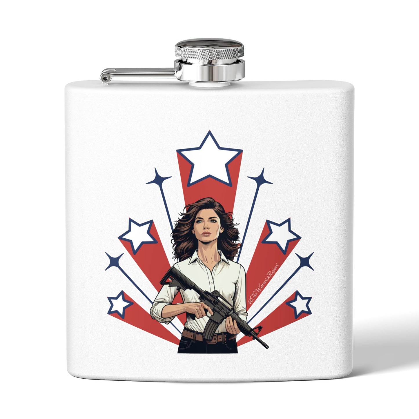 stars and guns stainless steel flask