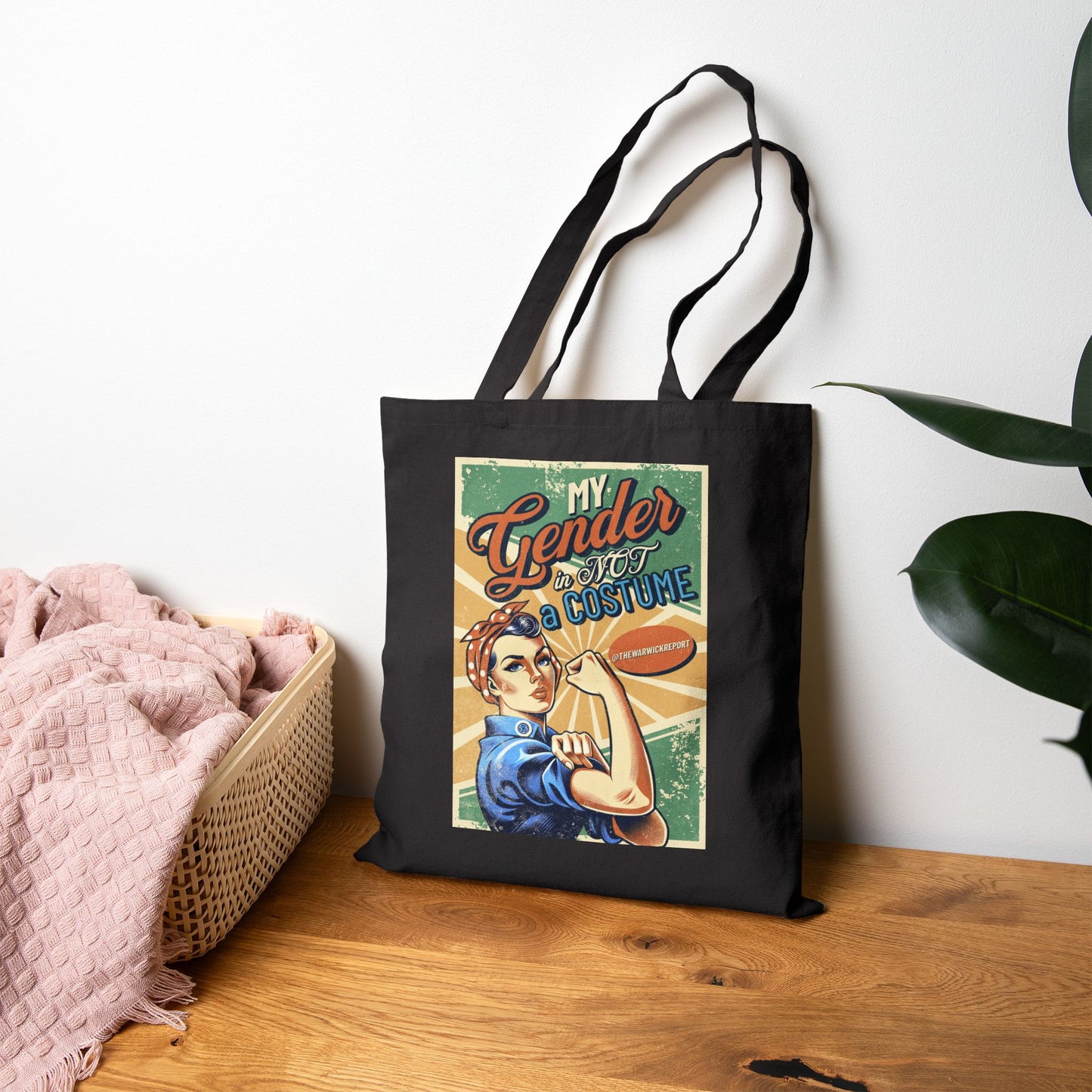 my gender is not a costume rosie cotton tote bag
