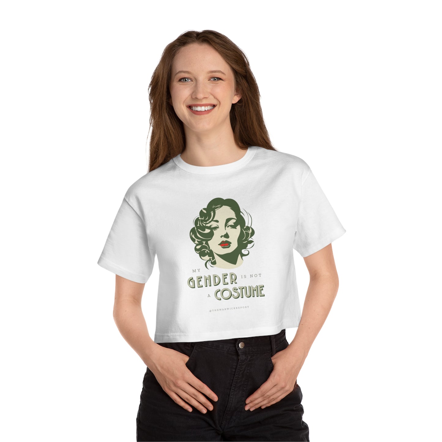 my gender is not a costume lipstick cropped t-Shirt