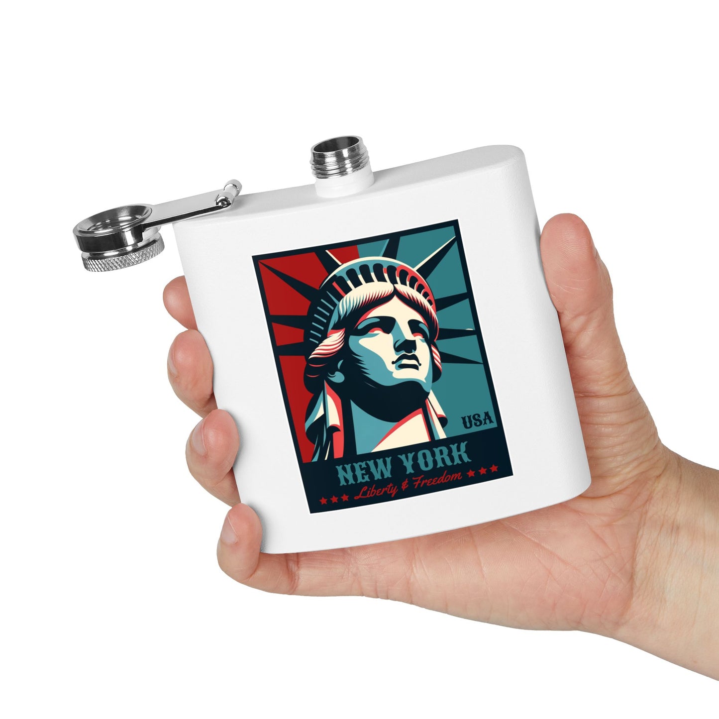 New York stainless steel flask