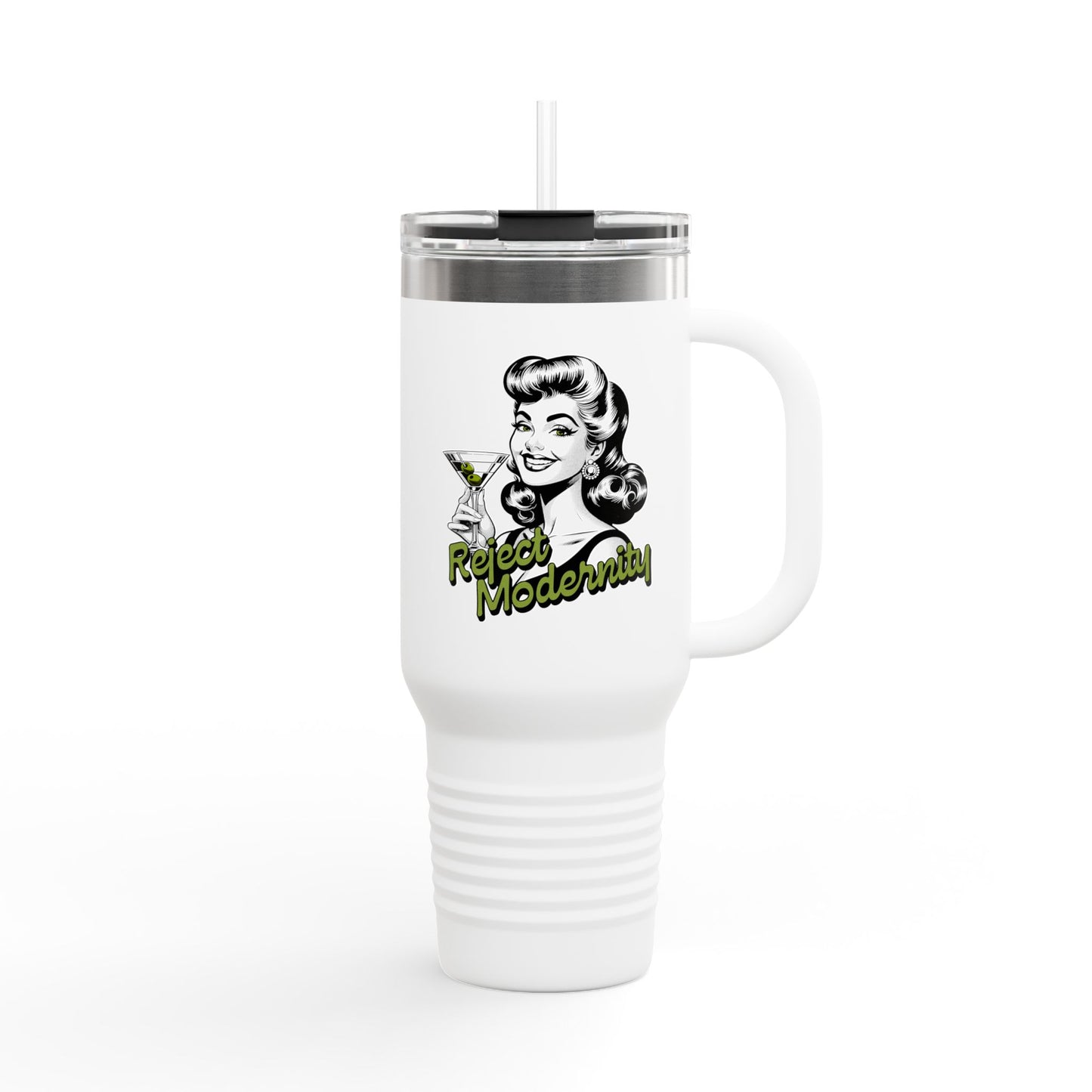 reject modernity martini insulated travel mug
