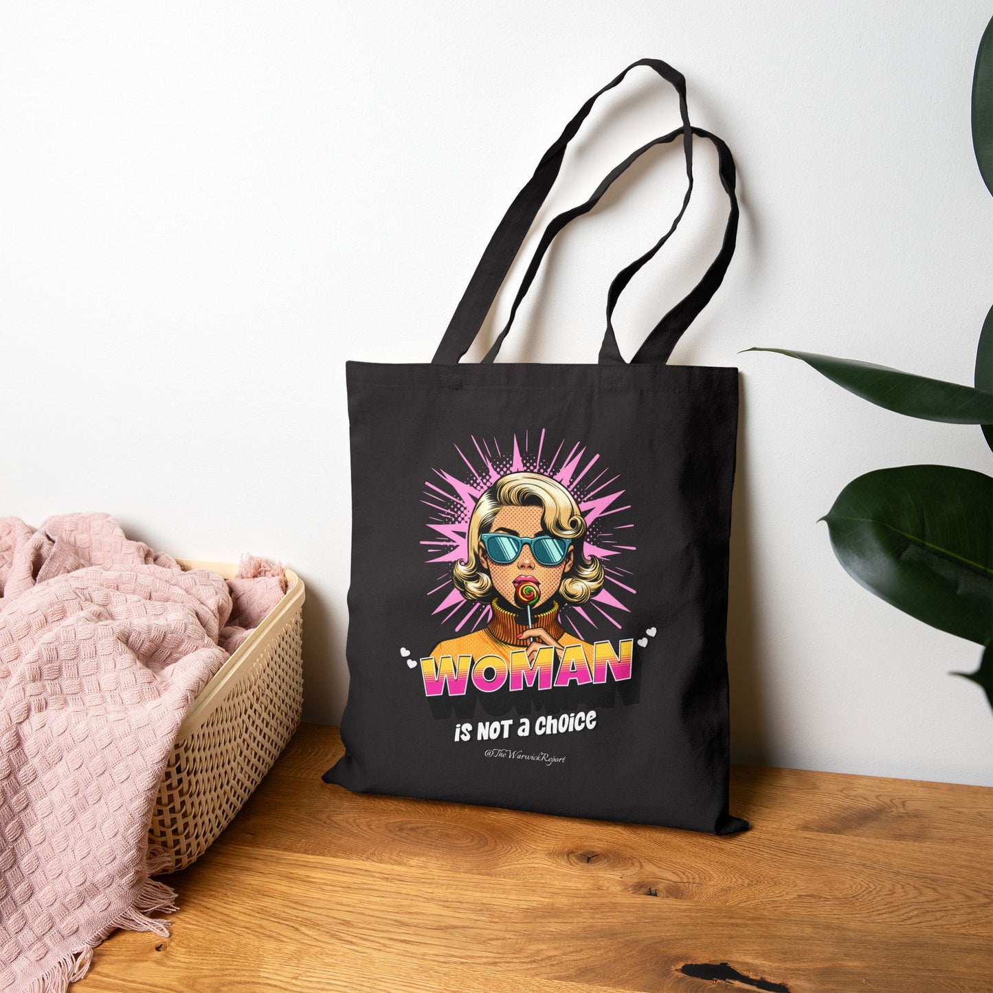 "woman" is not a choice cotton tote bag