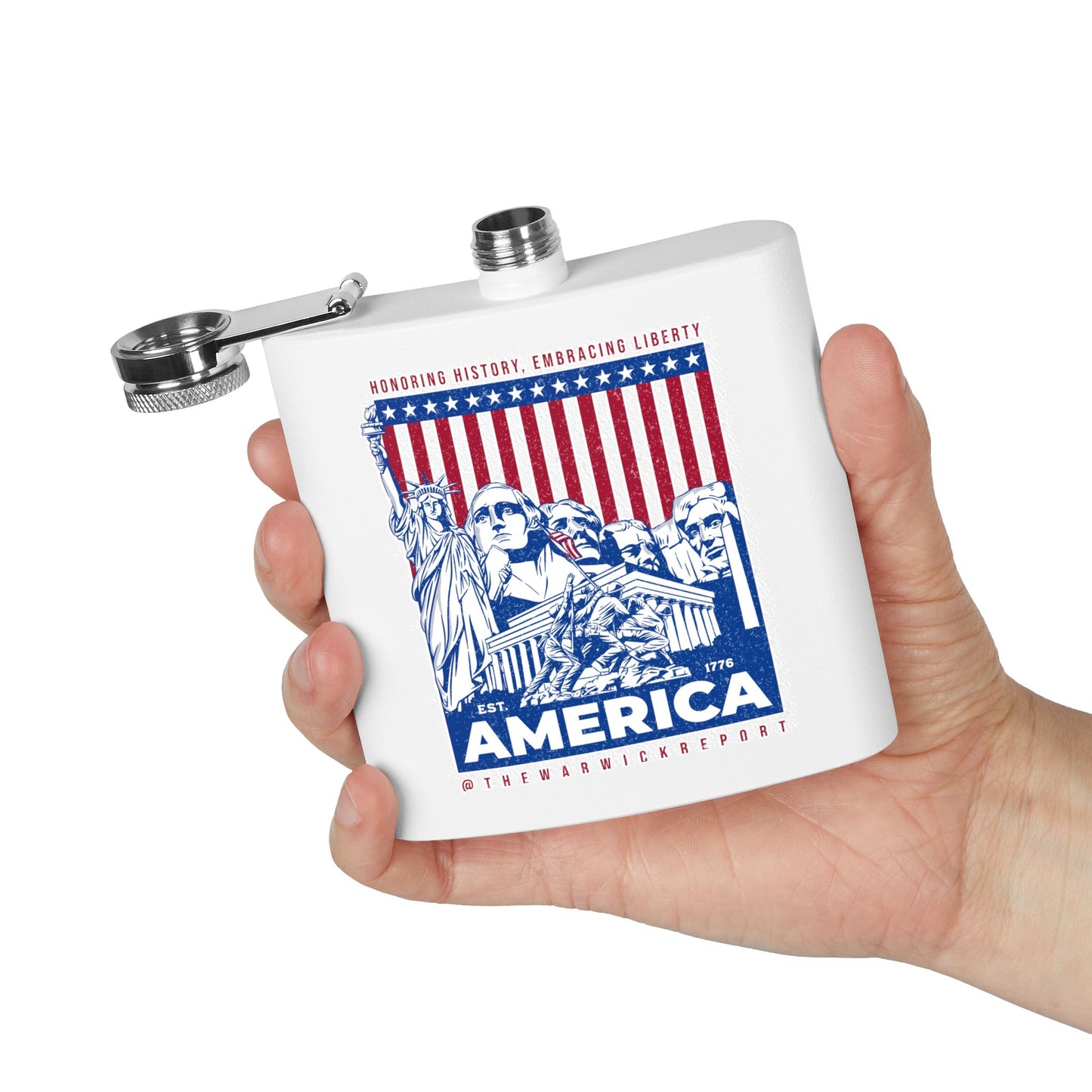 Mount Rushmore stainless steel flask