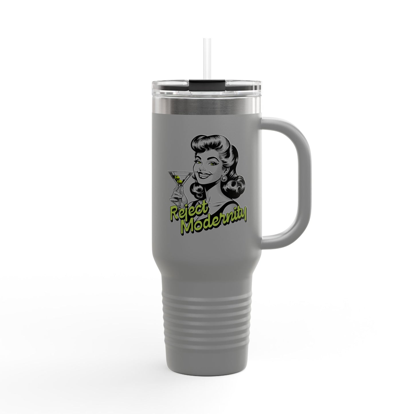 reject modernity martini insulated travel mug