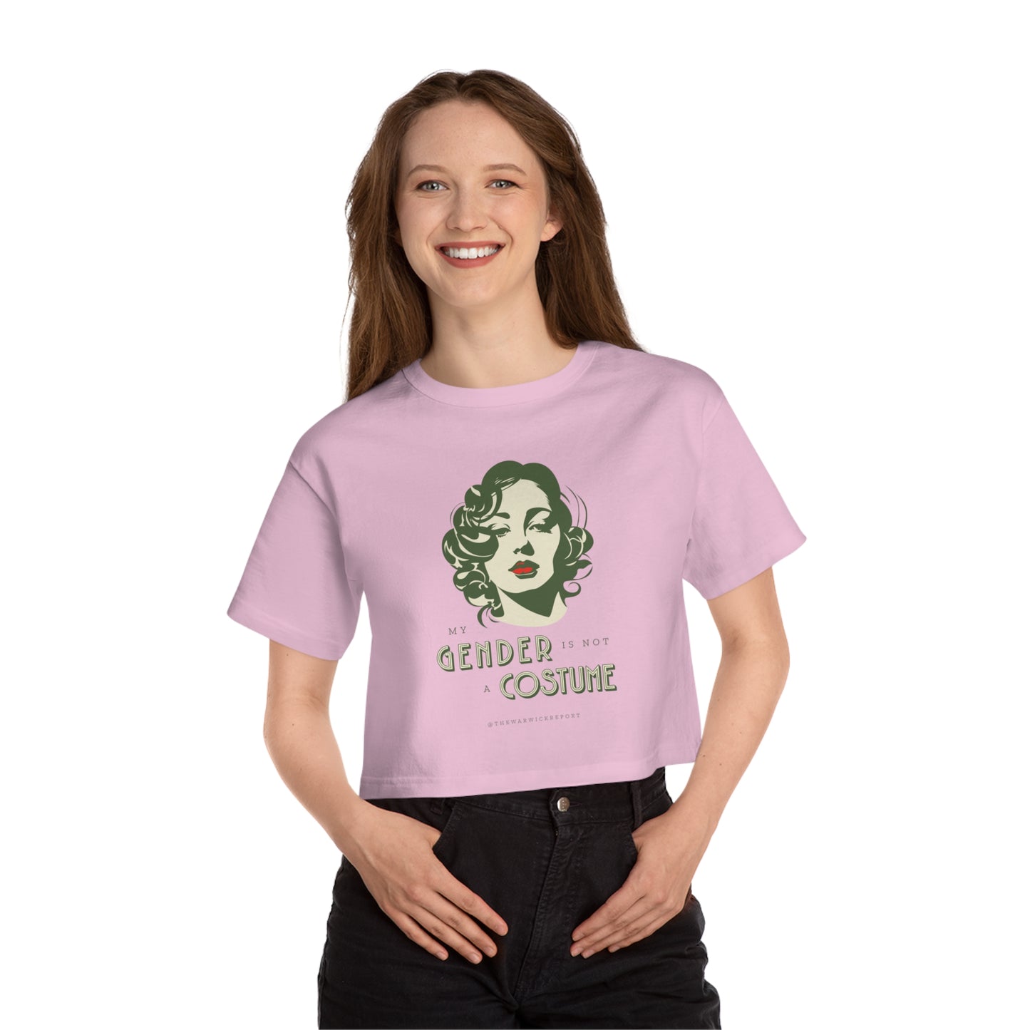 my gender is not a costume lipstick cropped t-Shirt