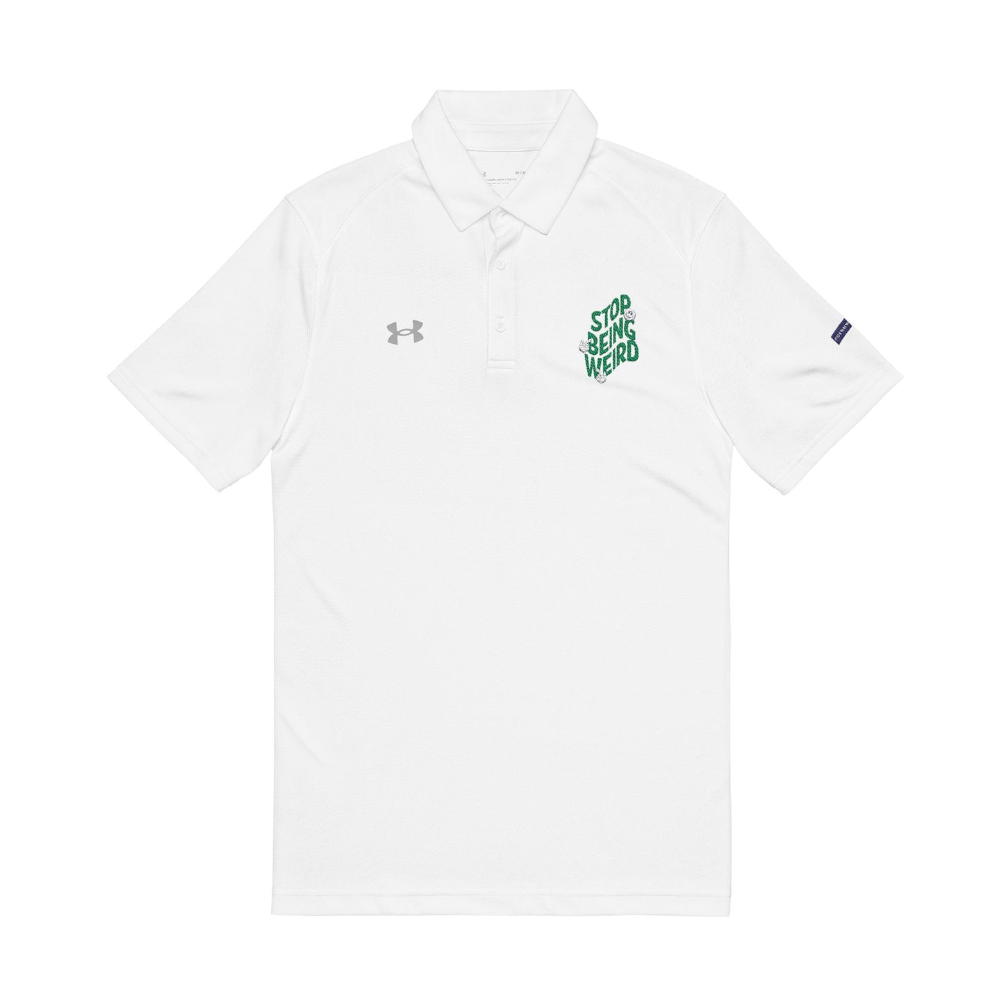 stop being weird Under Armour® men's embroidered polo shirt