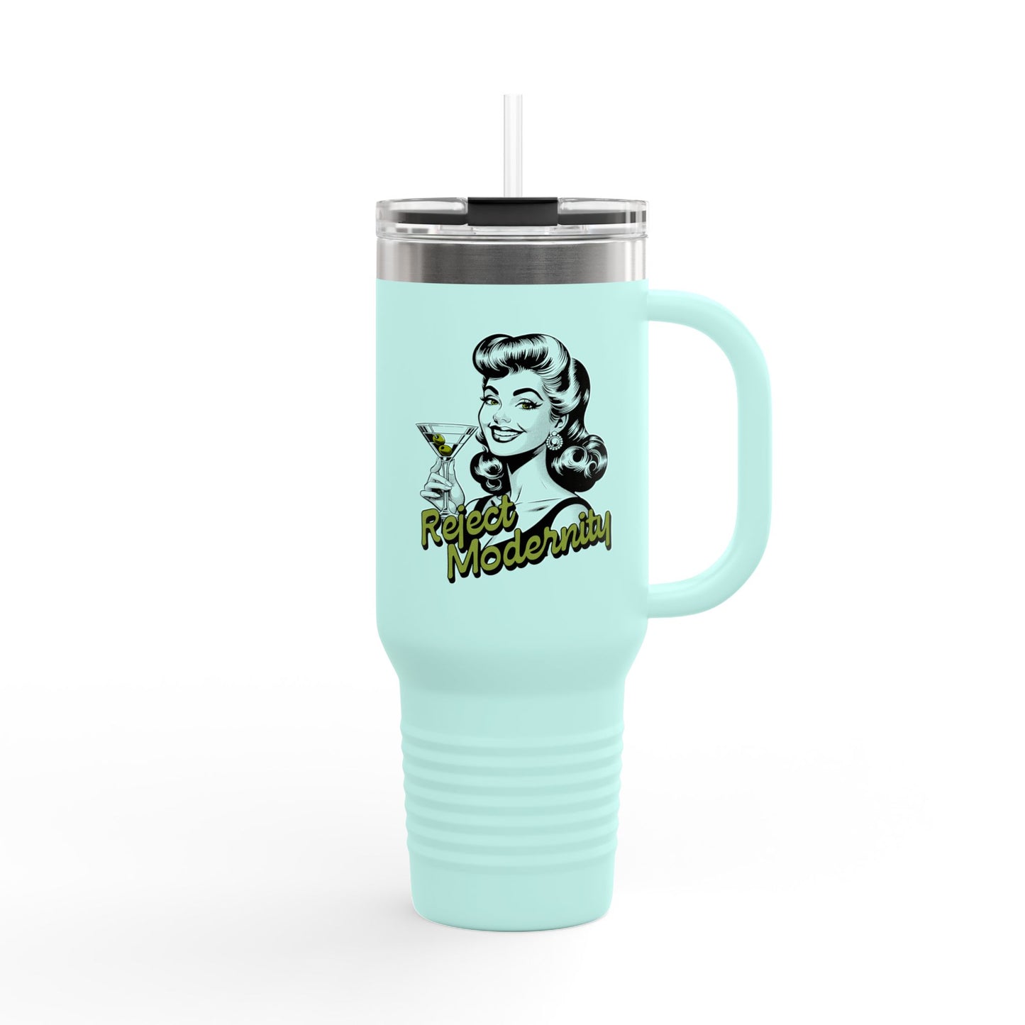 reject modernity martini insulated travel mug