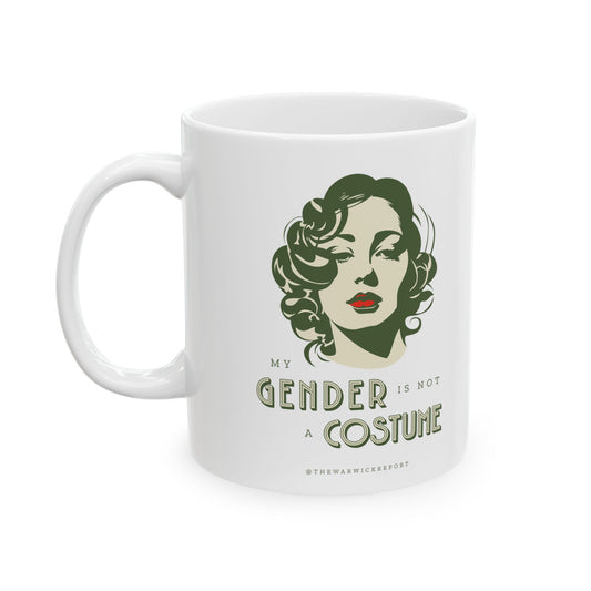 my gender is not a costume lipstick mug