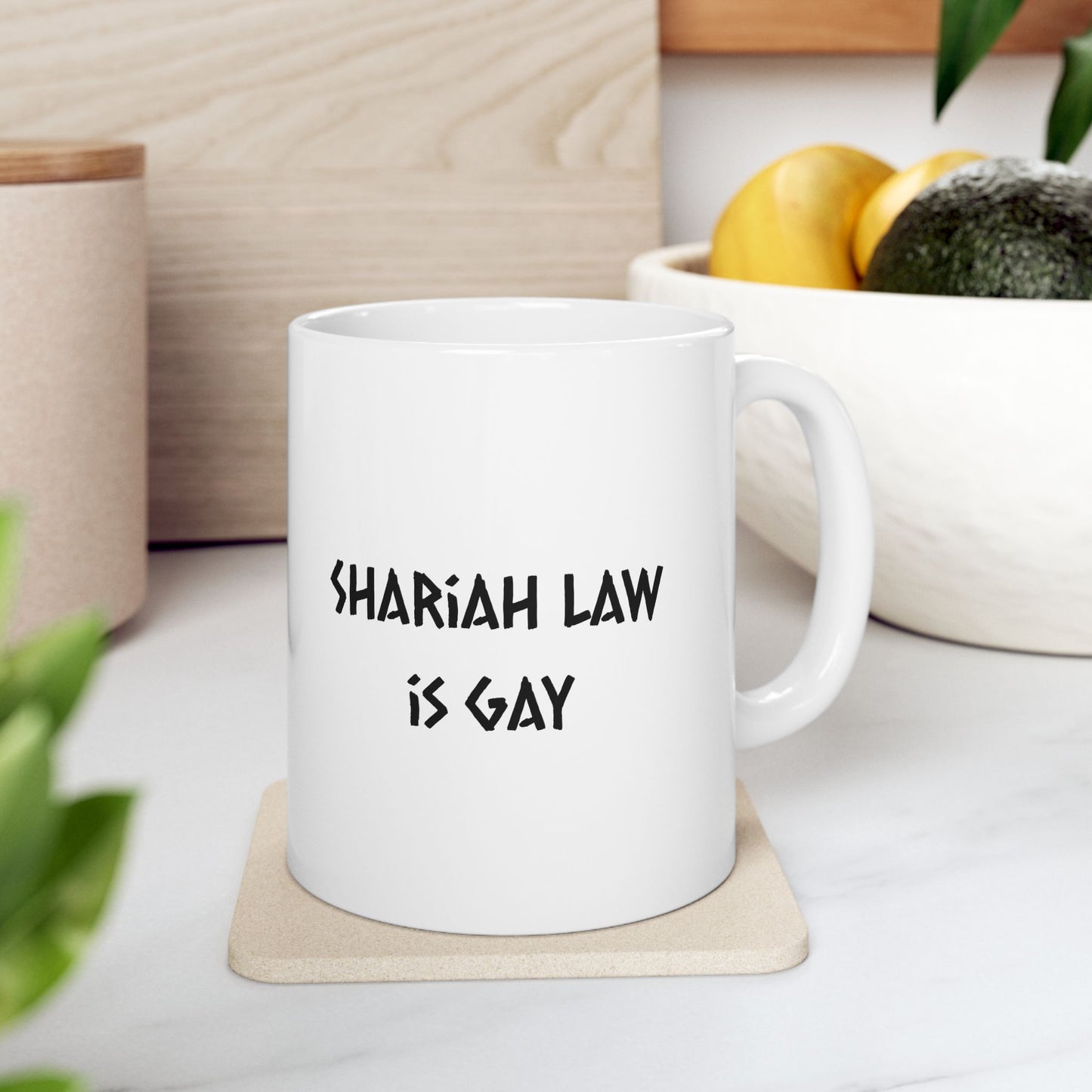 Shariah law is gay mug