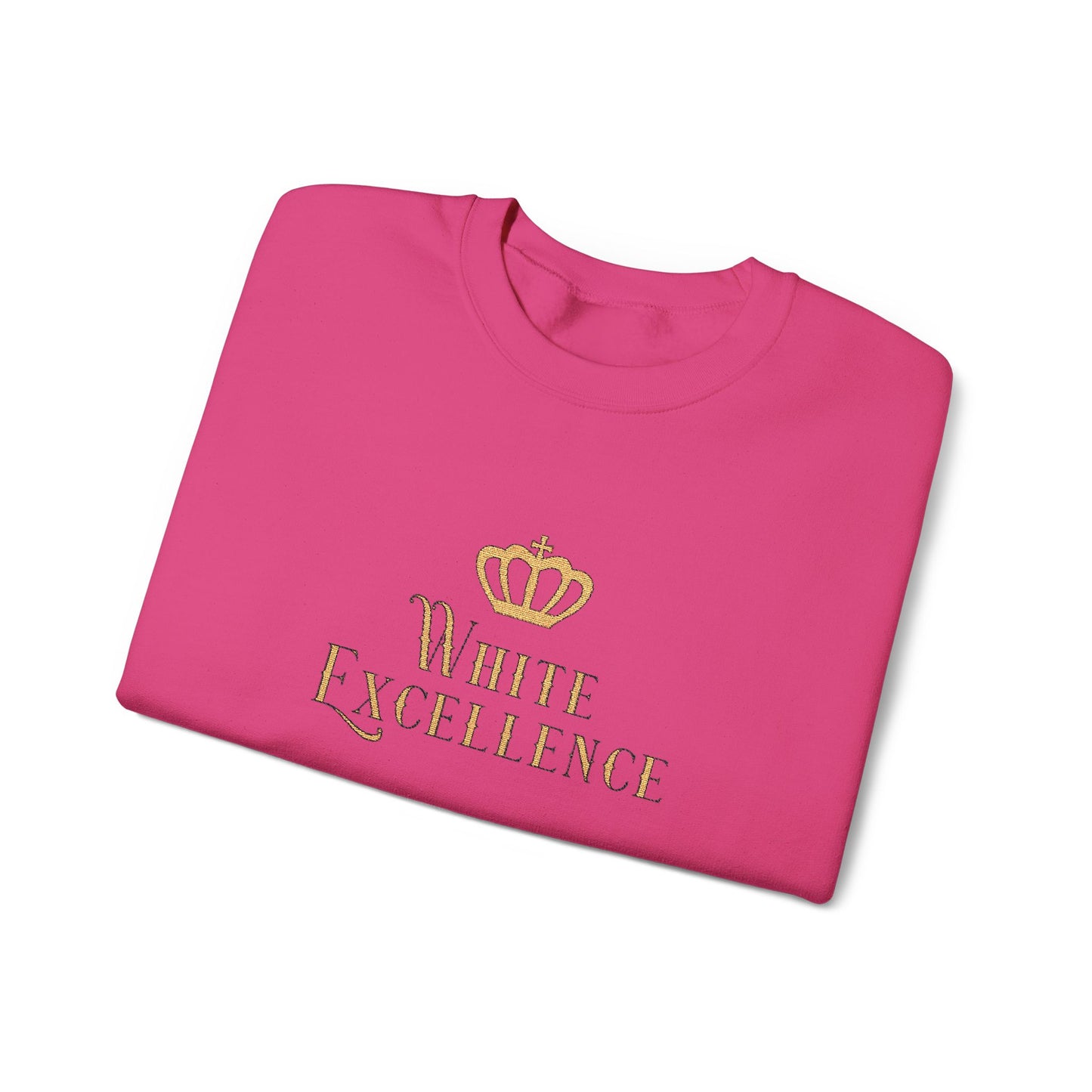 White Excellence Embroidered Crewneck