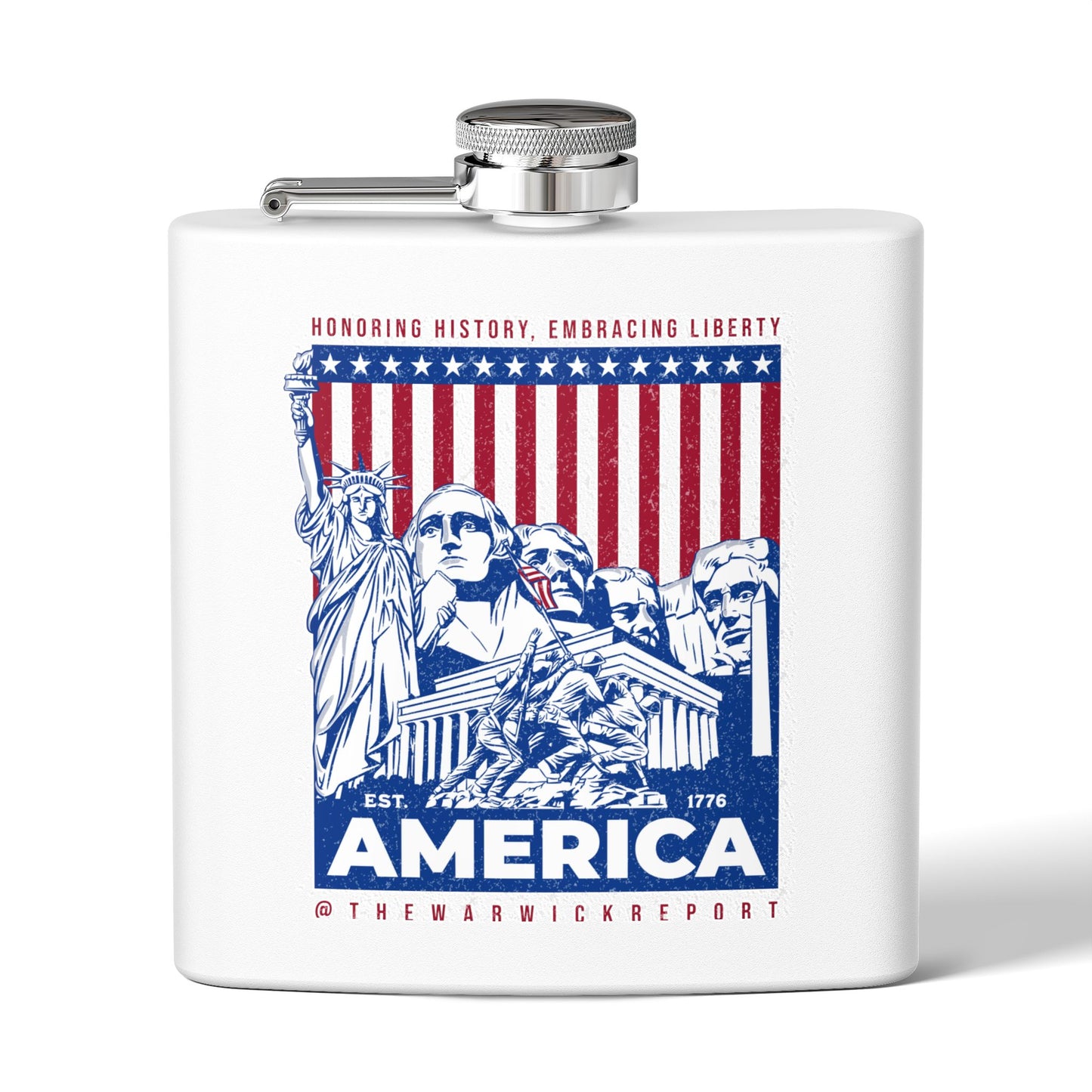 Mount Rushmore stainless steel flask