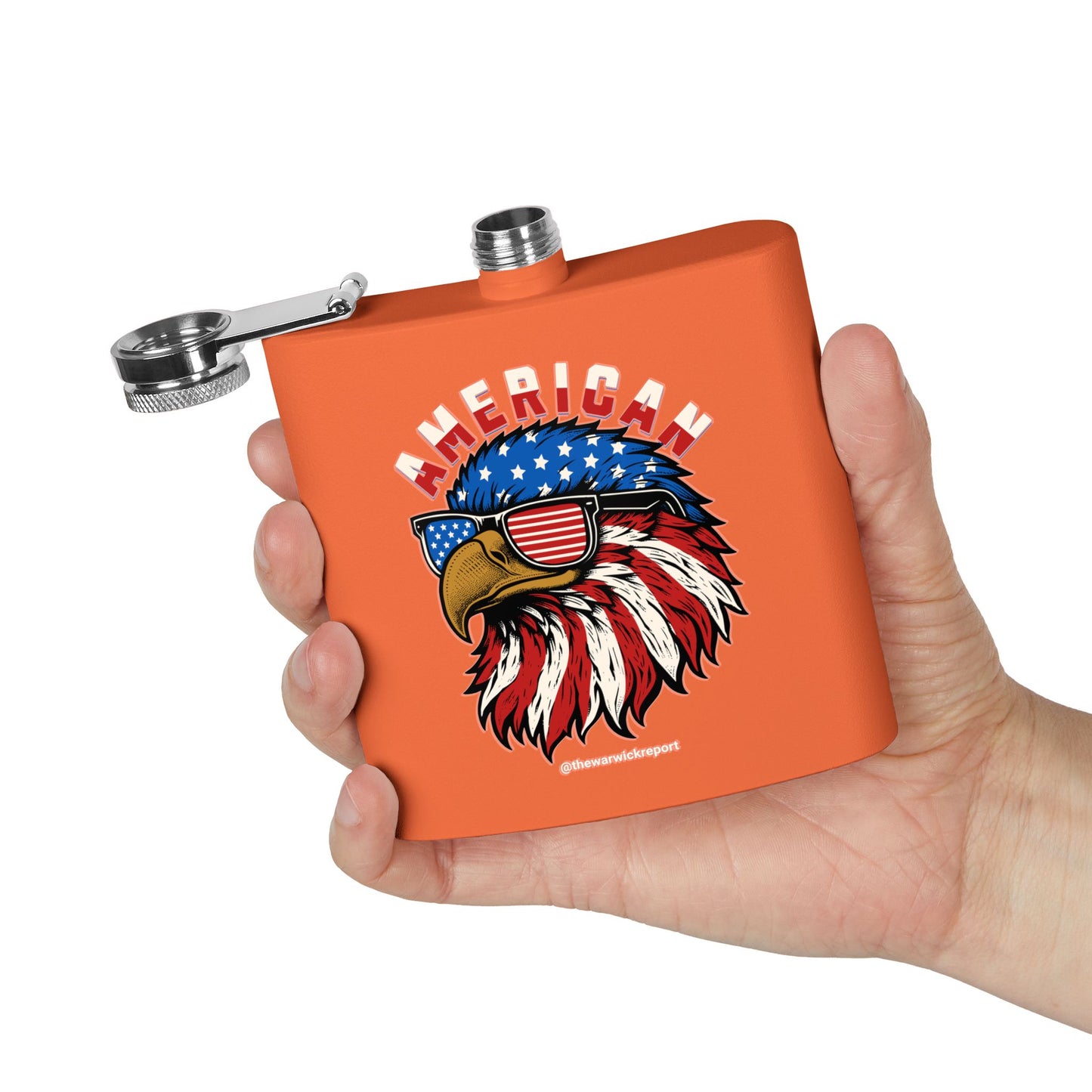 Patriotic eagle stainless steel flask