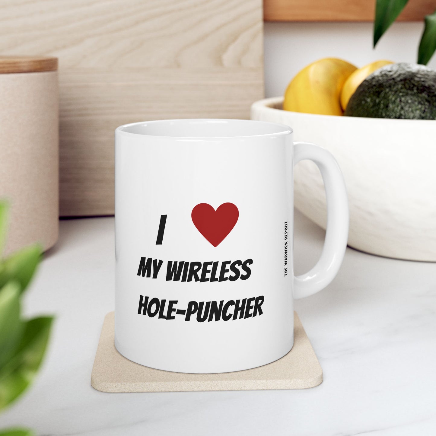 Wireless hole puncher mug