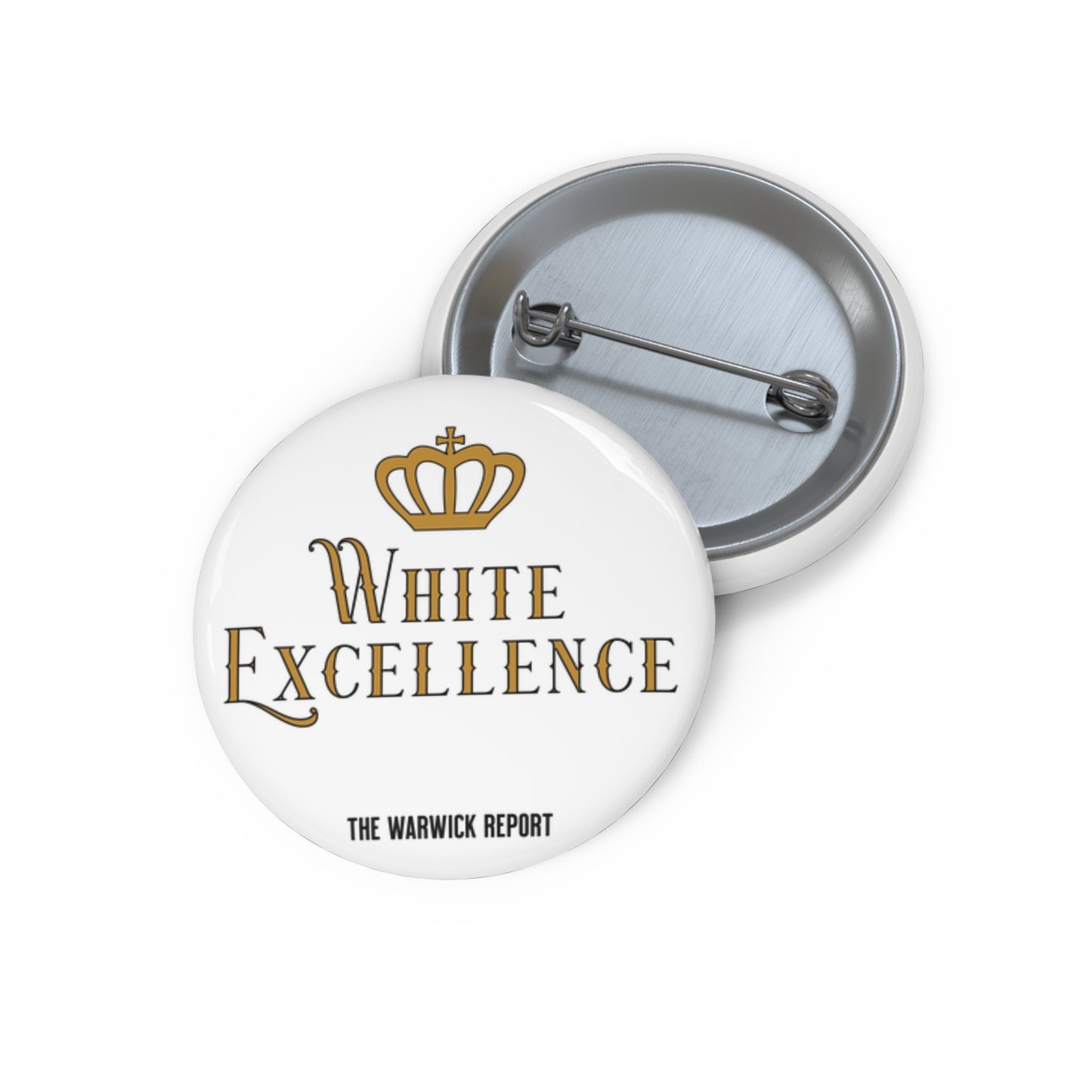 White Excellence Pin Button
