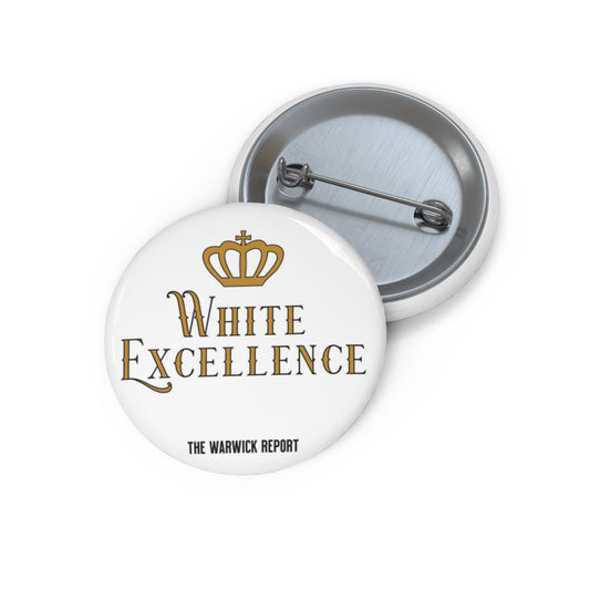 White Excellence Pin Button