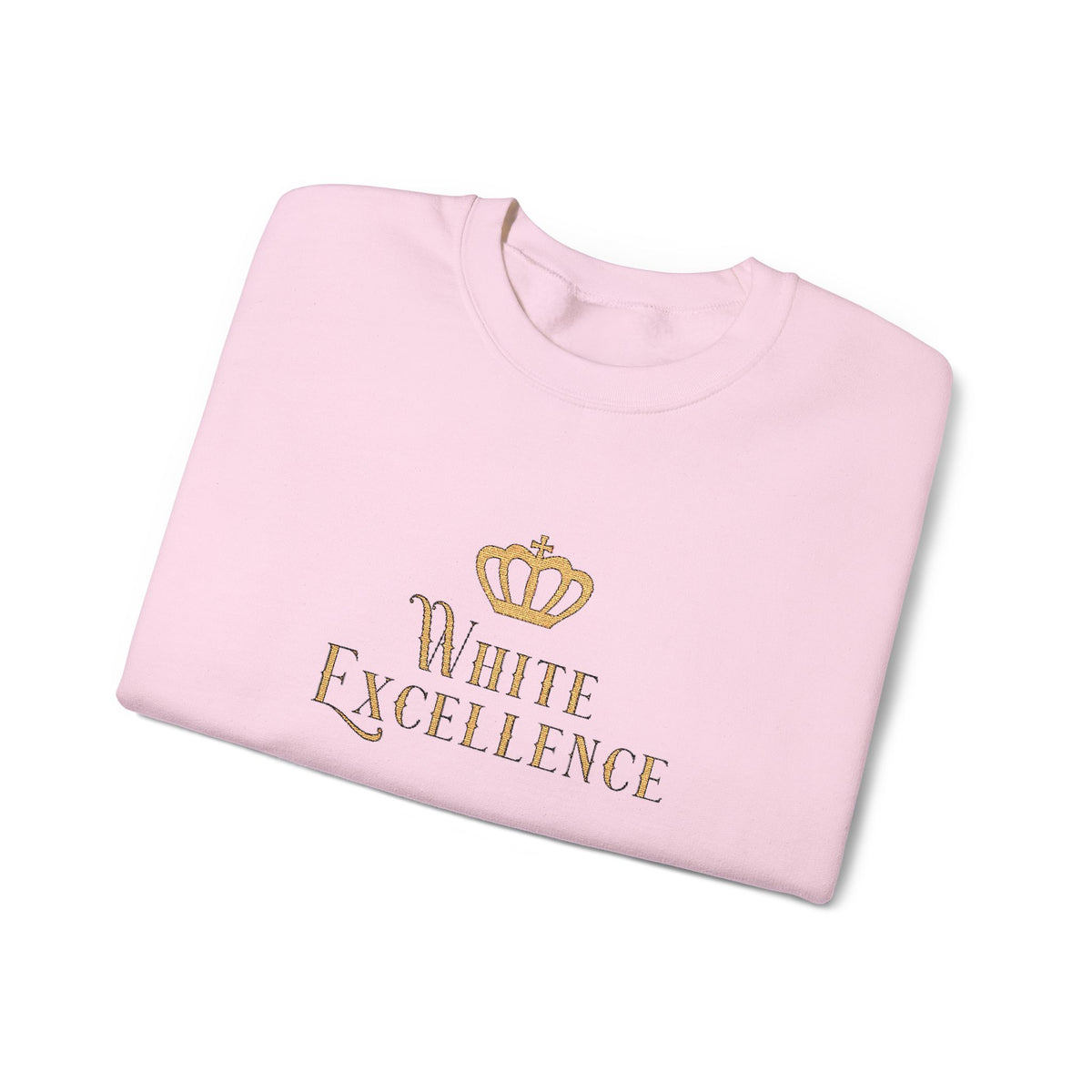 White Excellence Embroidered Crewneck