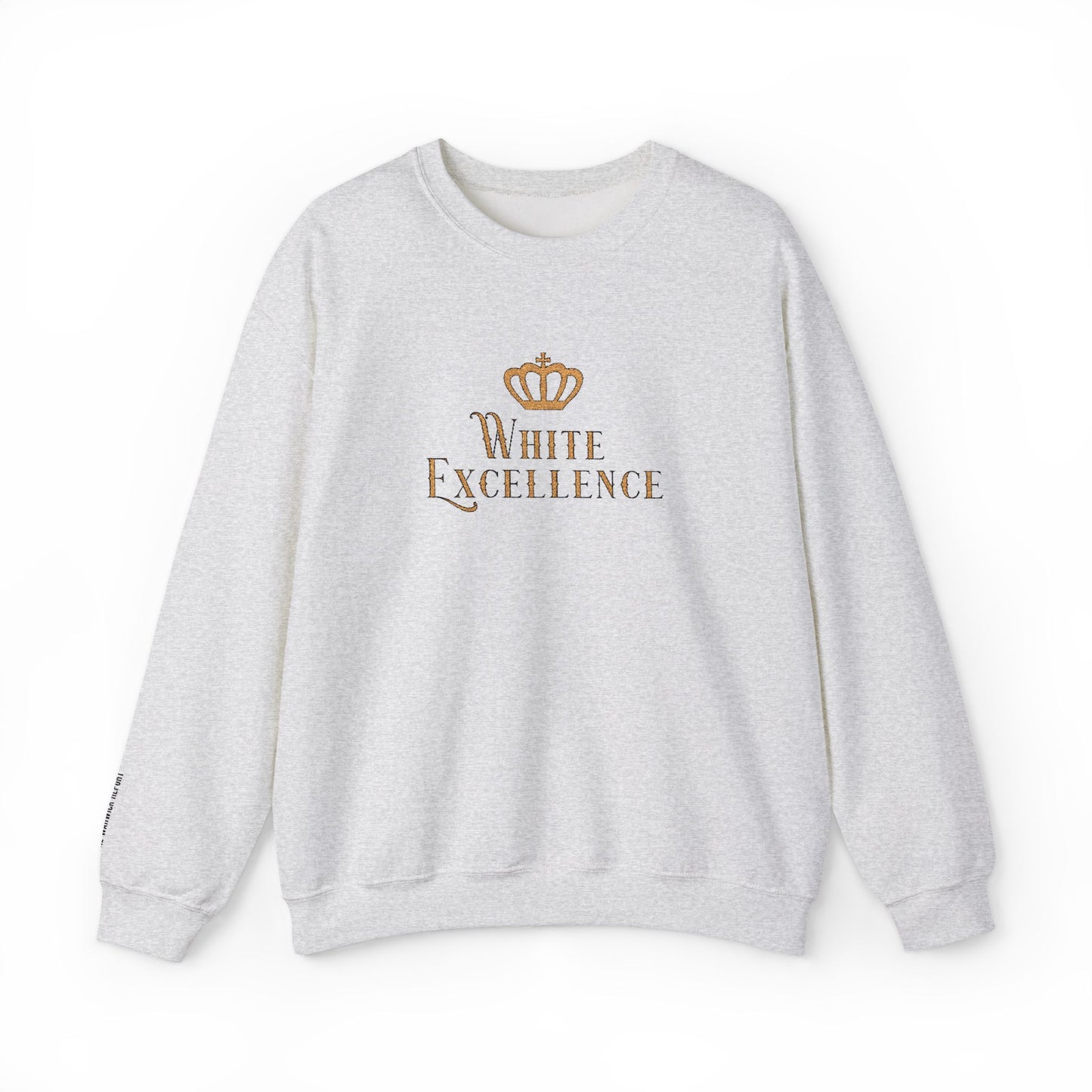 White Excellence Embroidered Crewneck