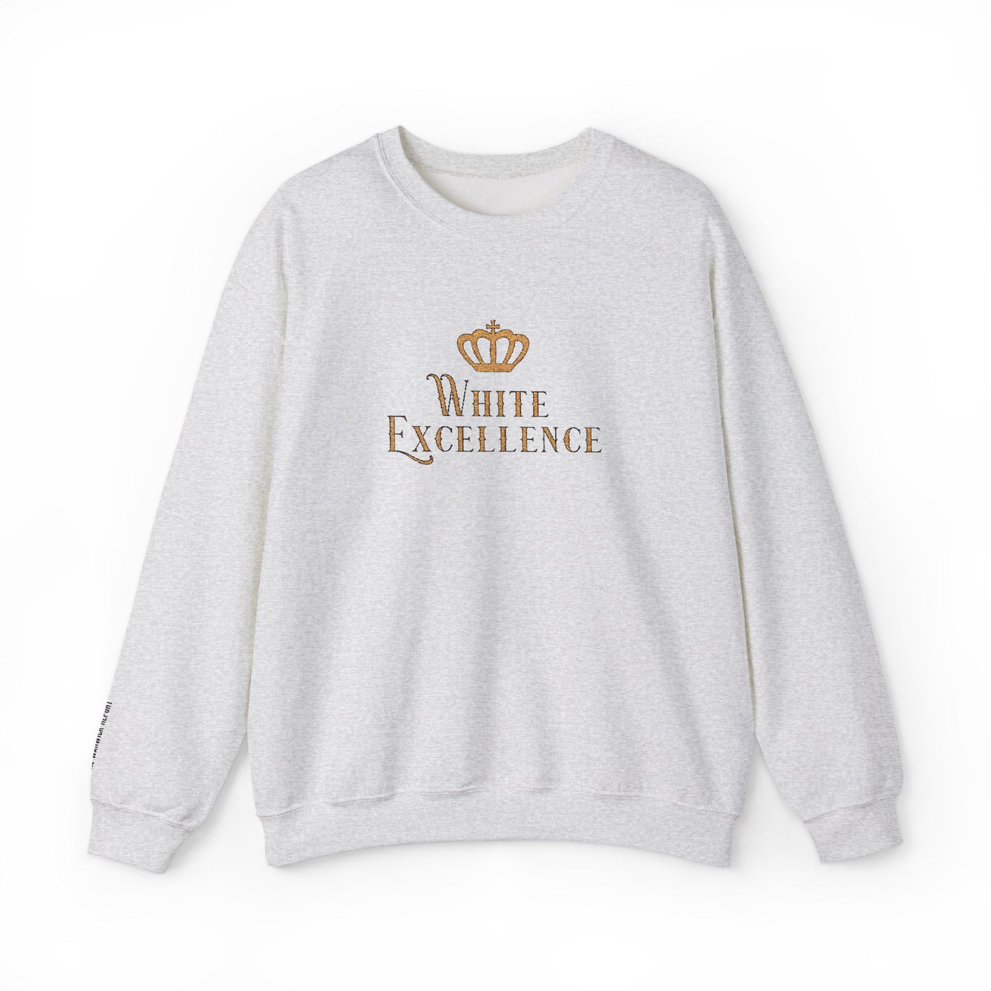 White Excellence Embroidered Crewneck
