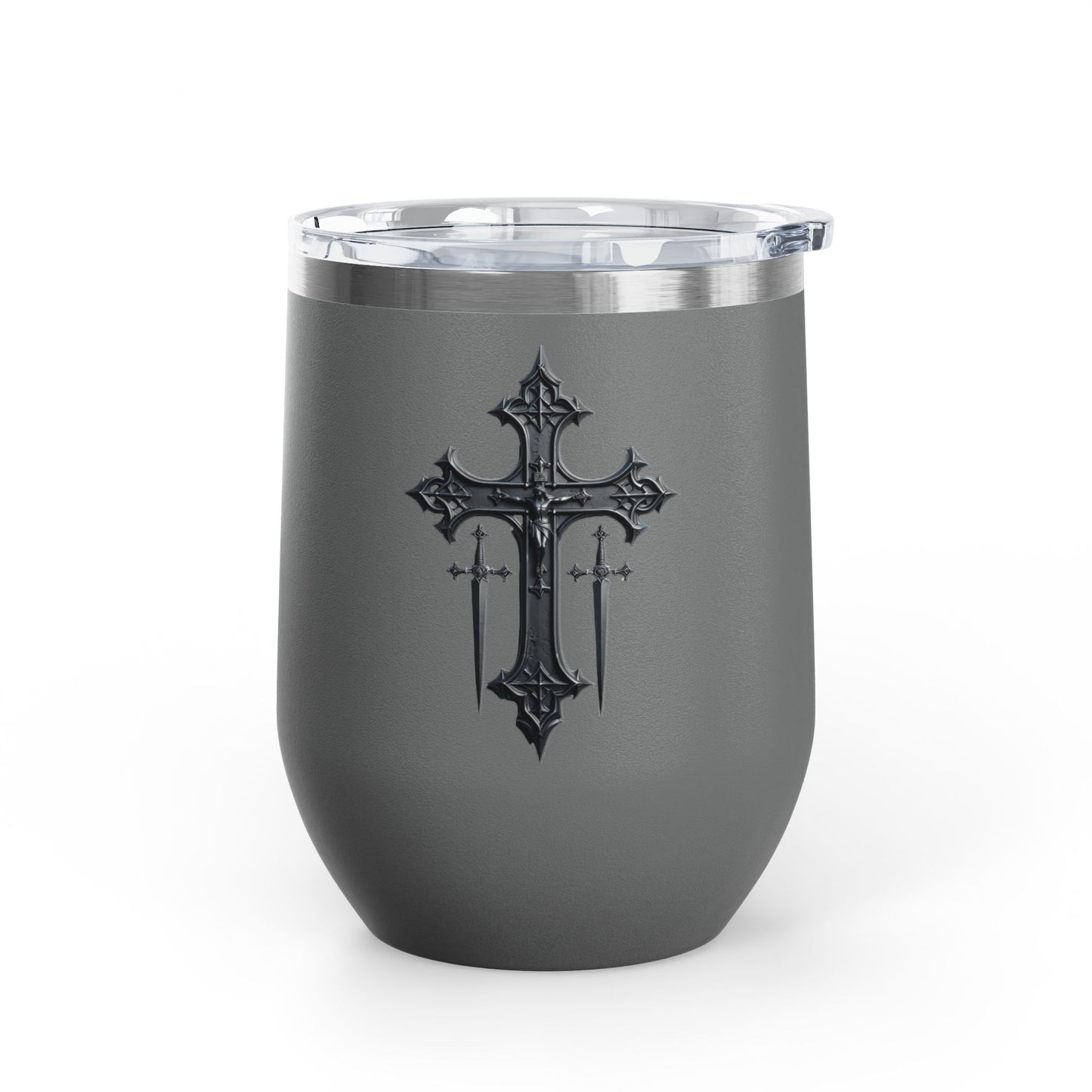 Cross and swords wine tumbler