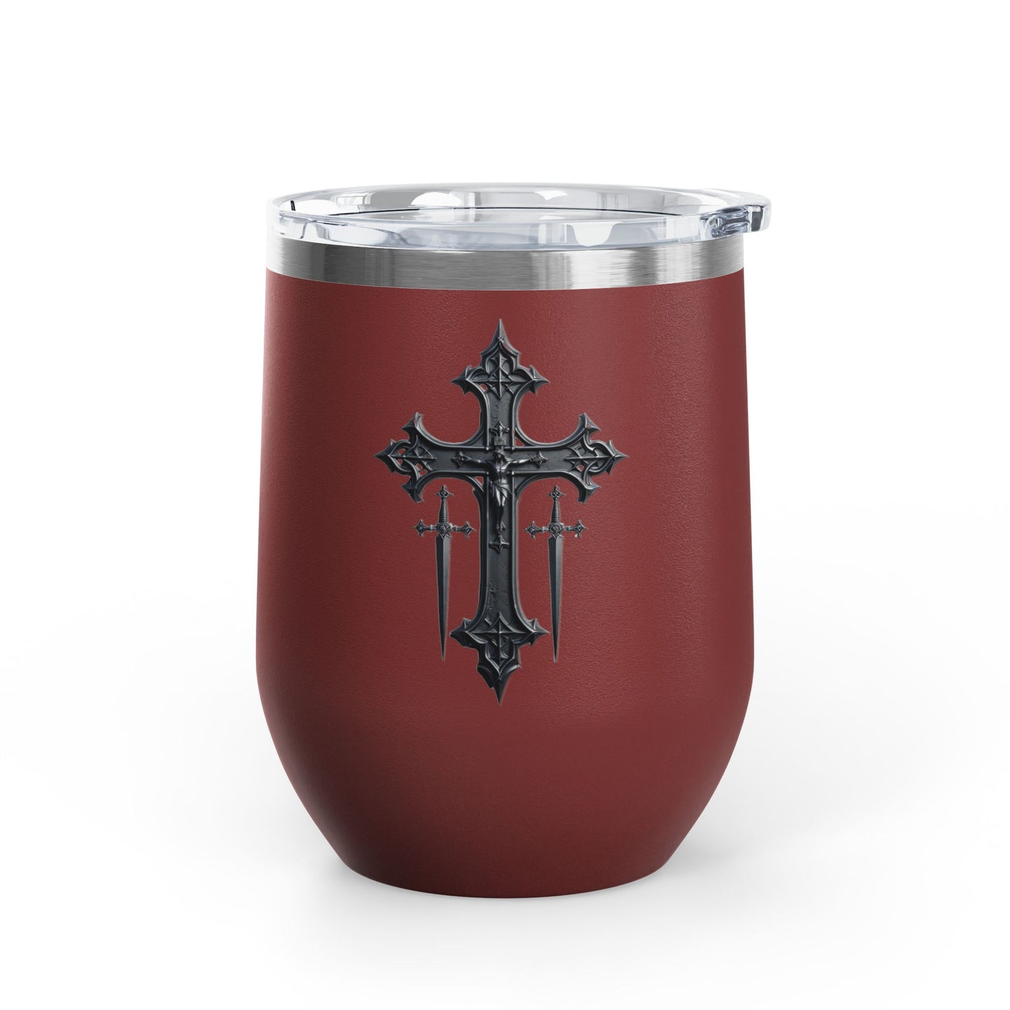 Cross and swords wine tumbler