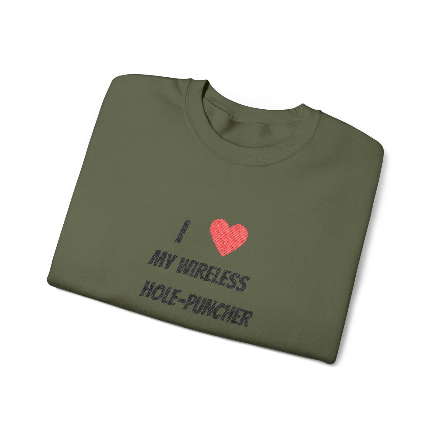 Wireless hole-puncher Embroidered Crewneck