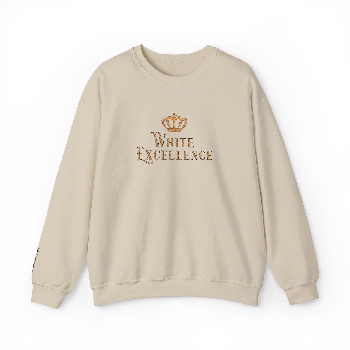 White Excellence Embroidered Crewneck