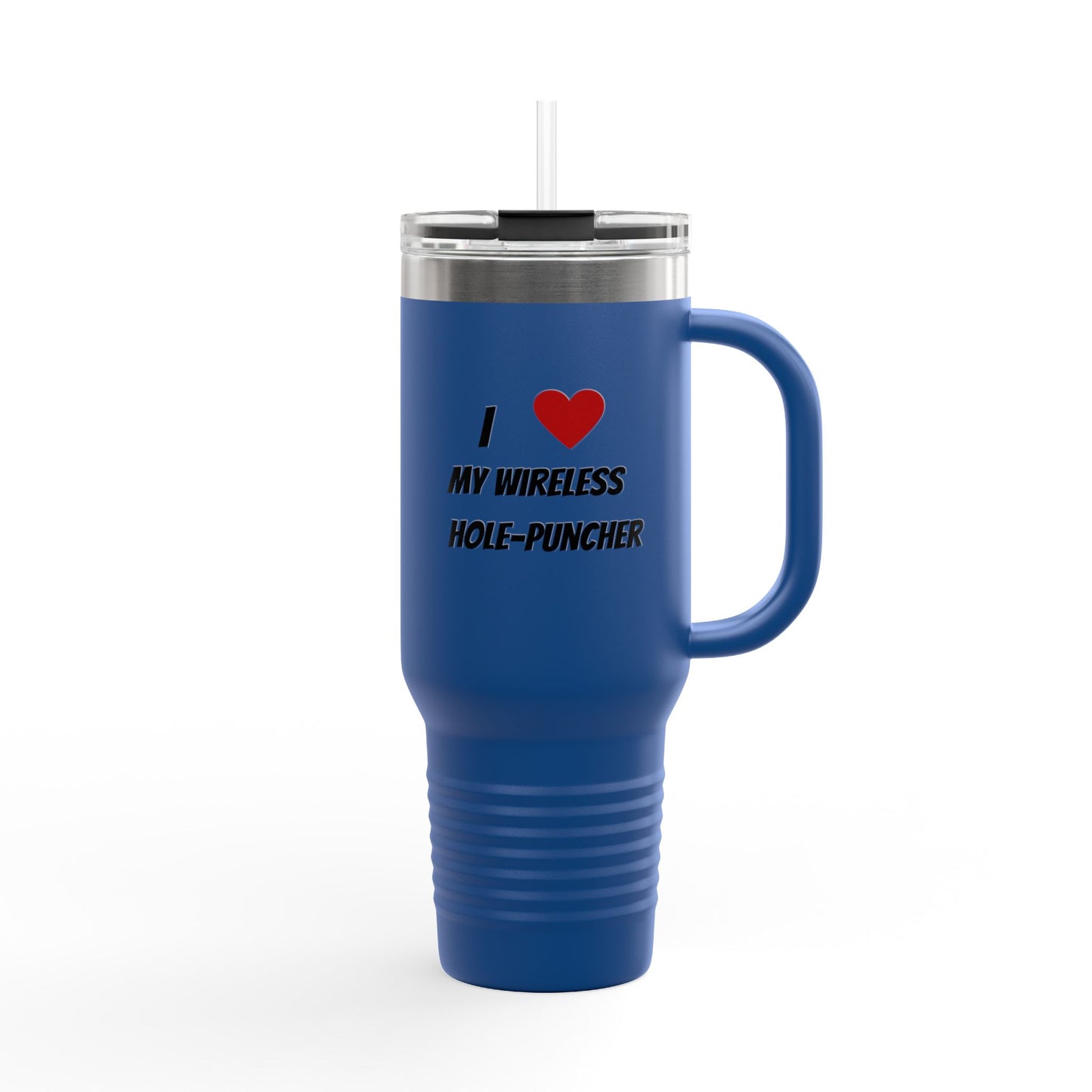 Wireless hole puncher insulated travel mug