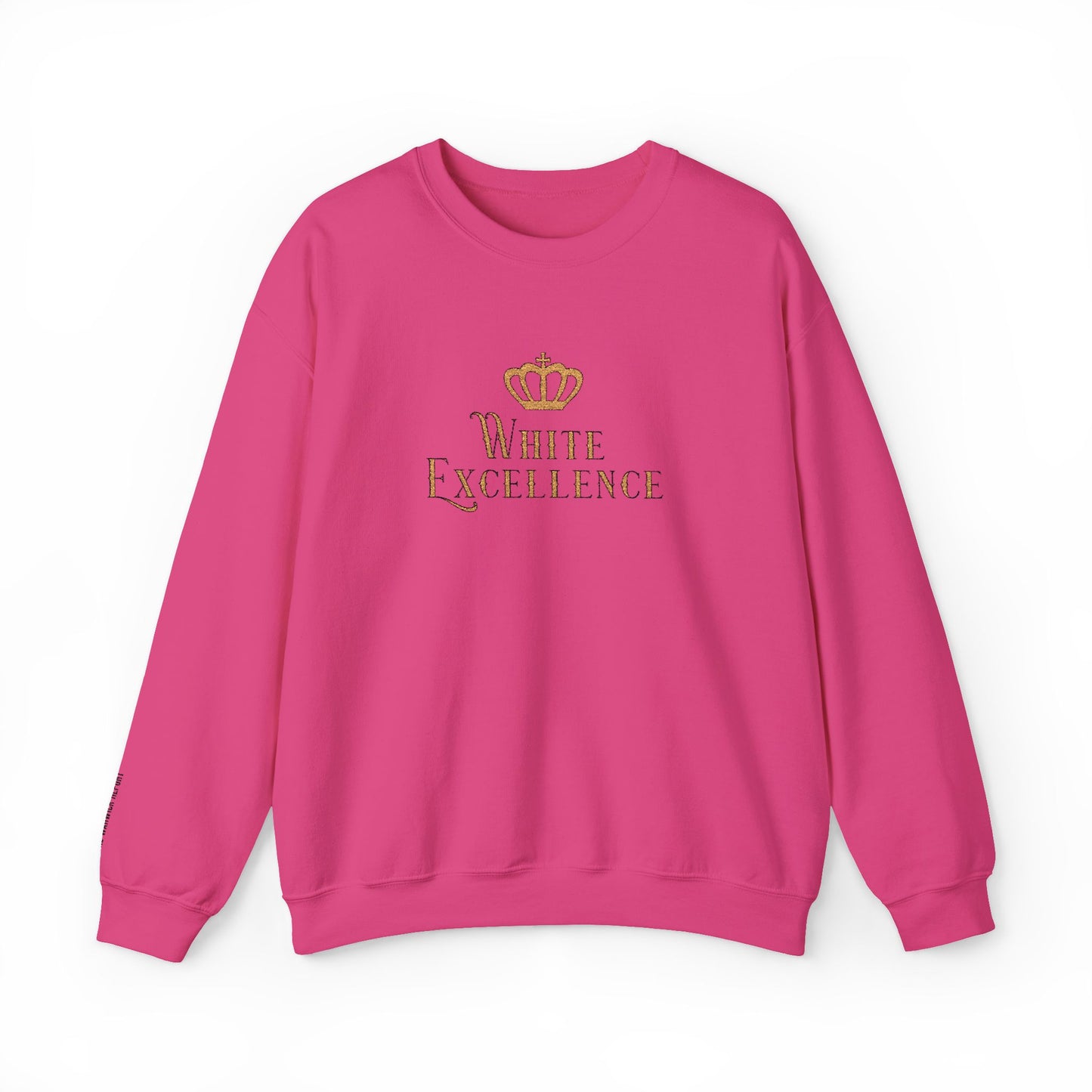 White Excellence Embroidered Crewneck