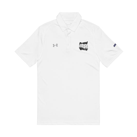 proud to be white Under Armour® men's embroidered polo shirt