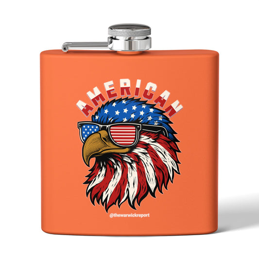 Patriotic eagle stainless steel flask