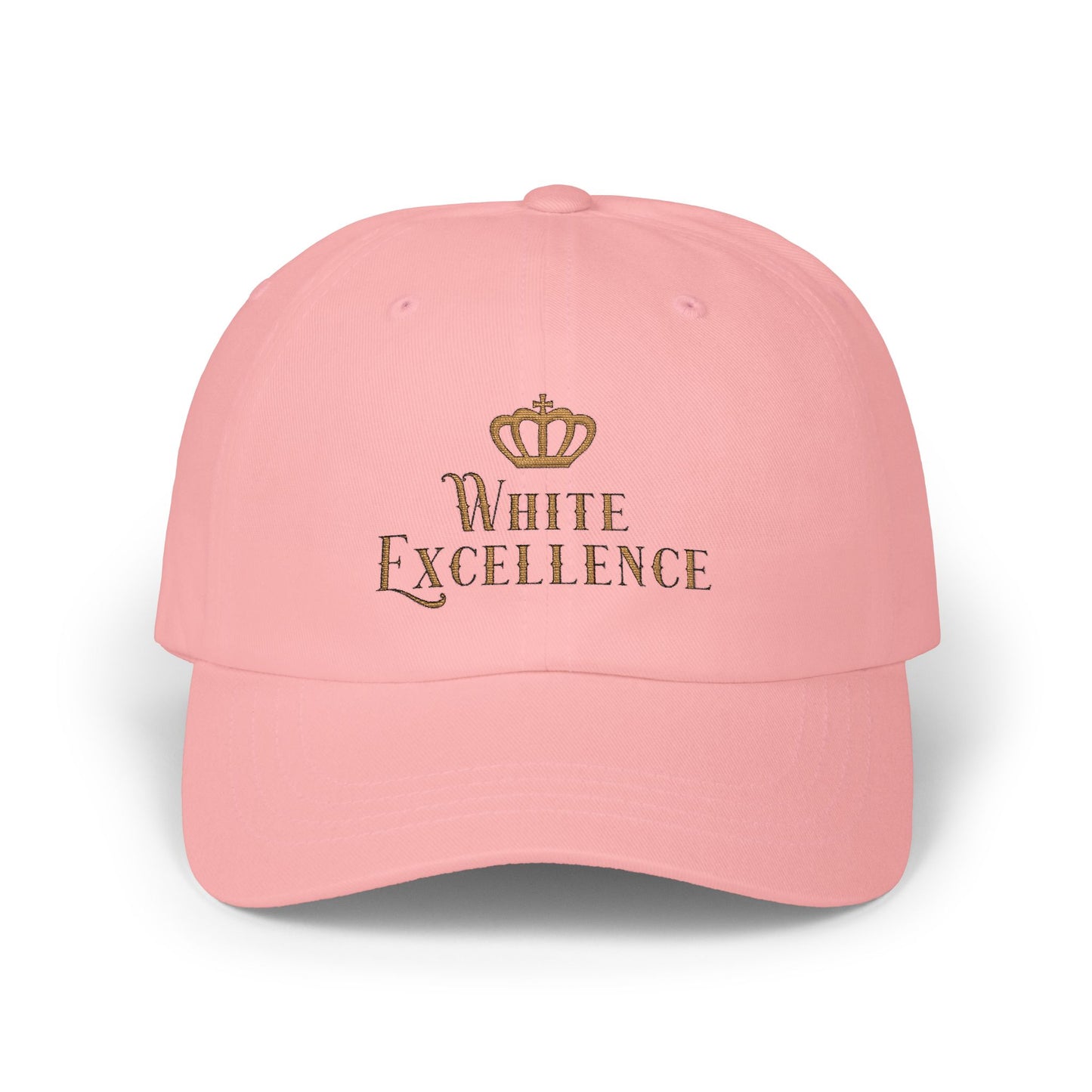 White Excellence Embroidered Baseball Cap