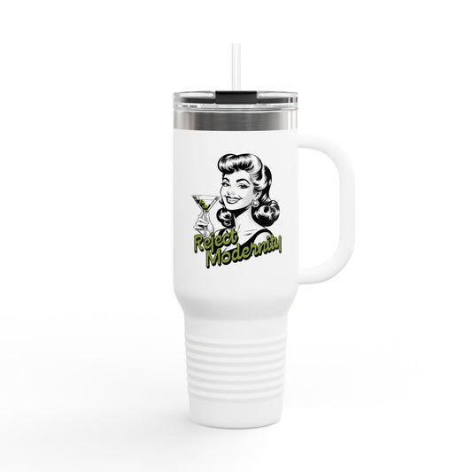 reject modernity martini  insulated travel mug