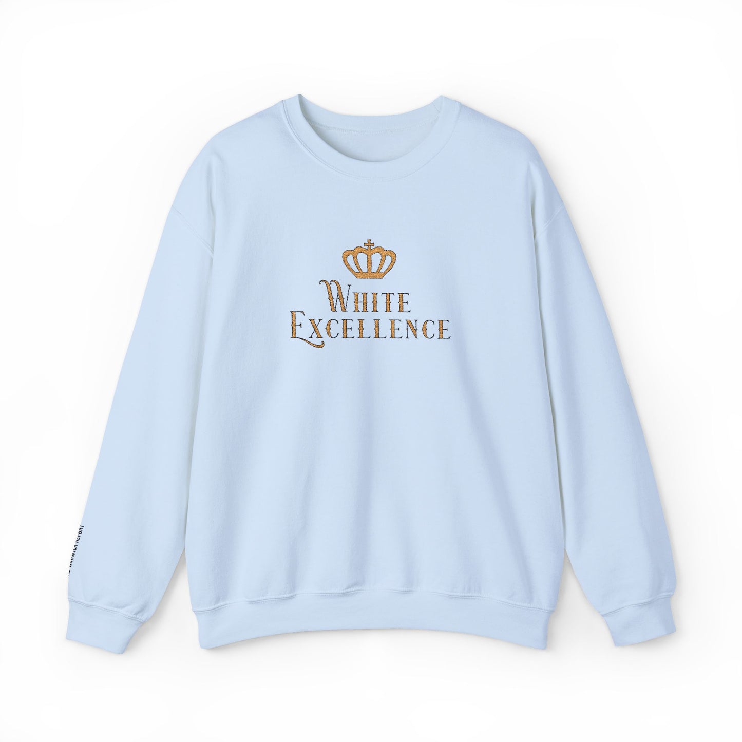 White Excellence Embroidered Crewneck