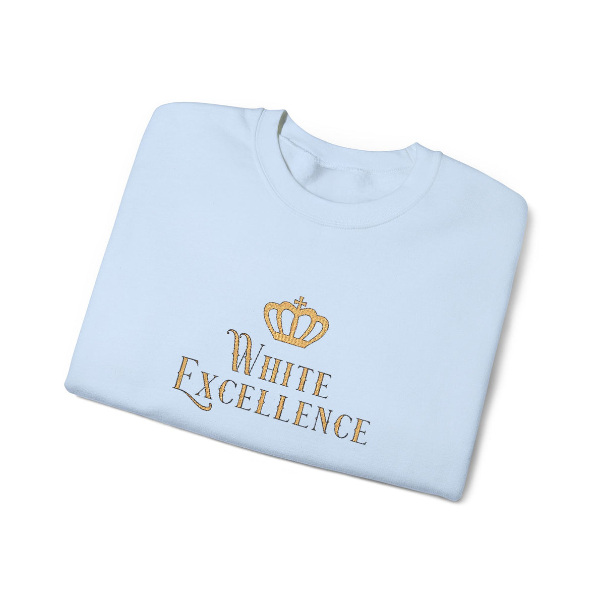 White Excellence Embroidered Crewneck