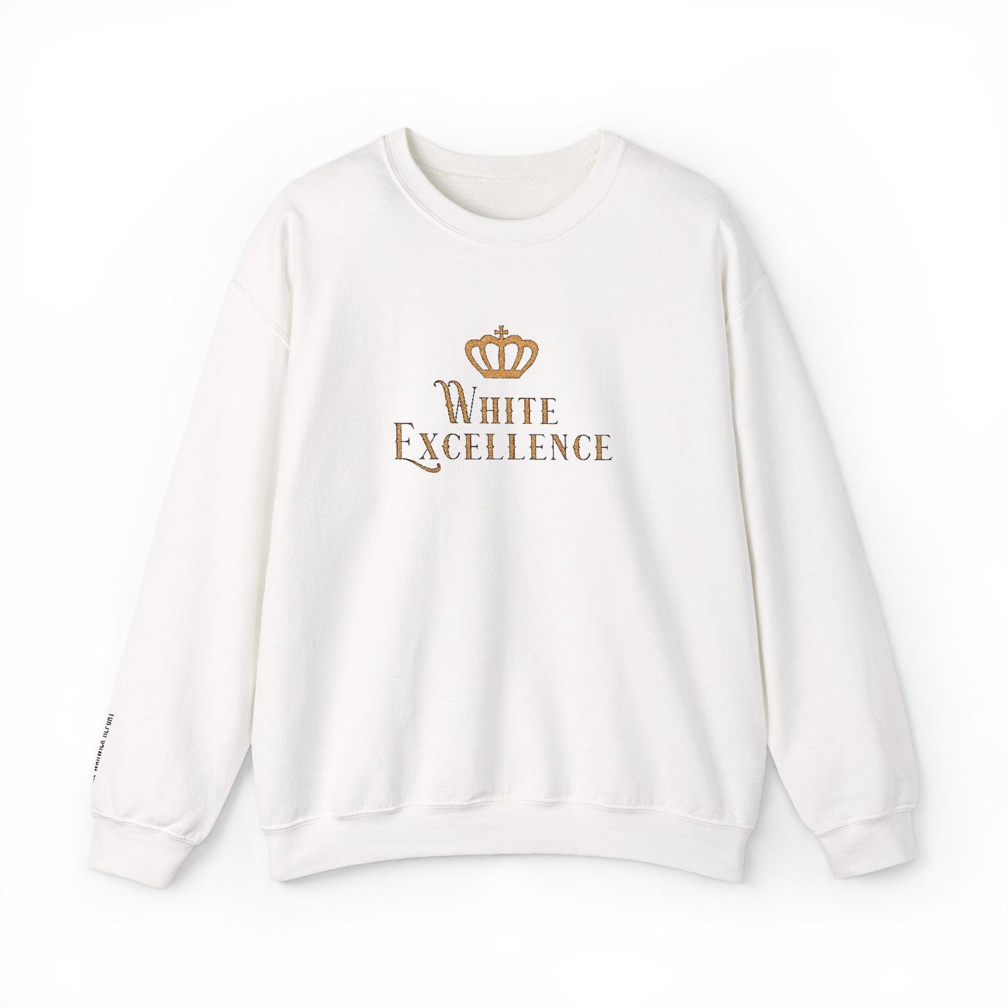 White Excellence Embroidered Crewneck