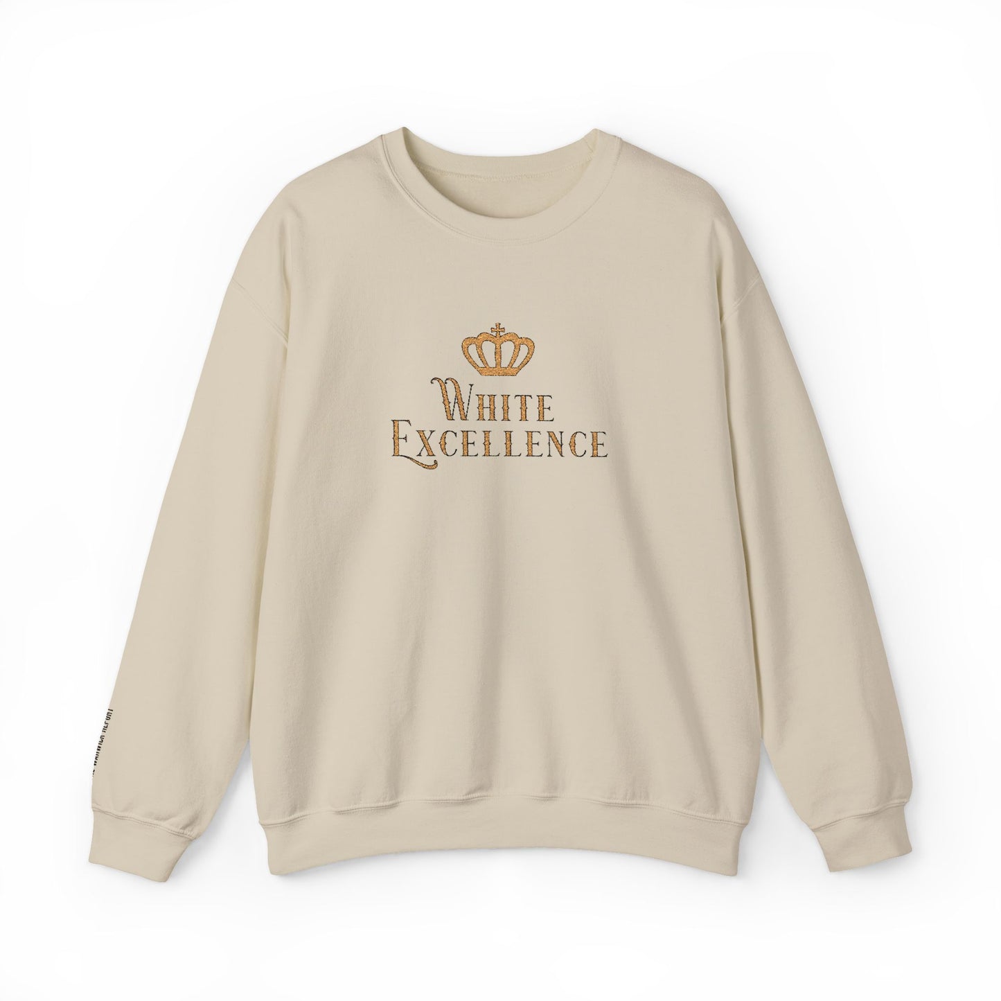 White Excellence Embroidered Crewneck