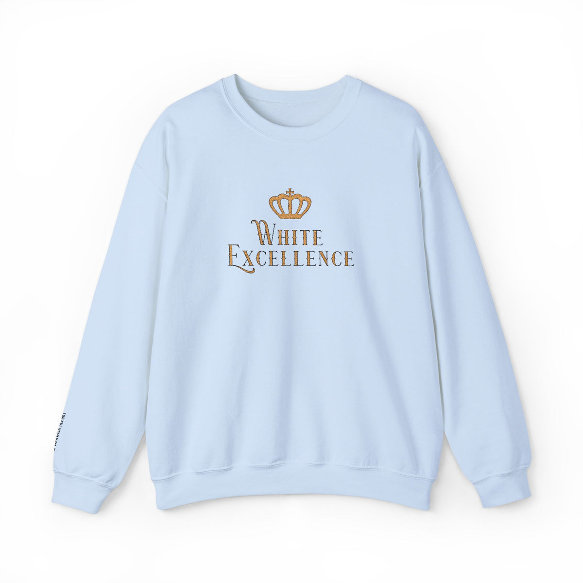 White Excellence Embroidered Crewneck