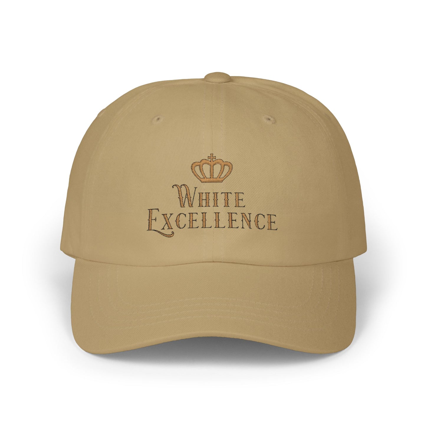 White Excellence Embroidered Baseball Cap
