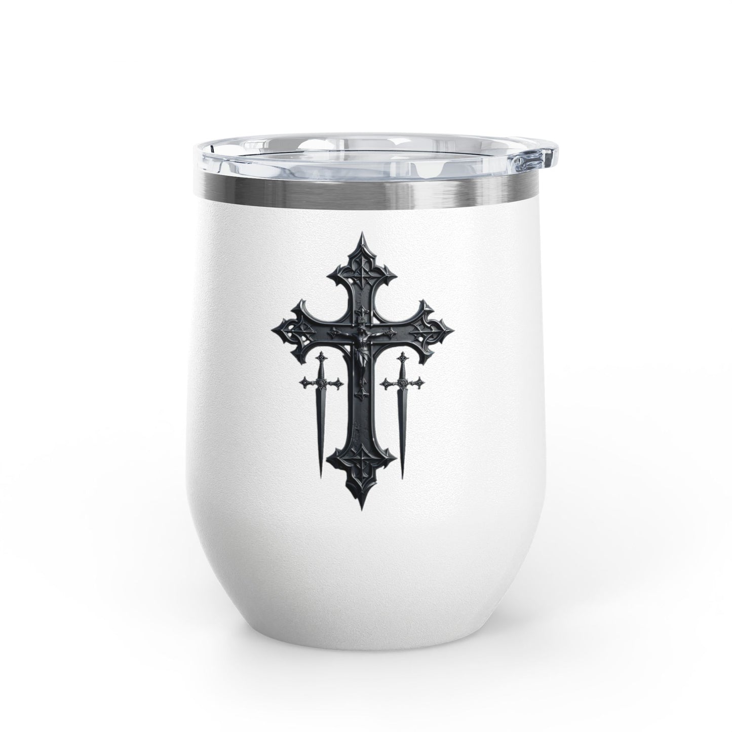 Cross and swords wine tumbler