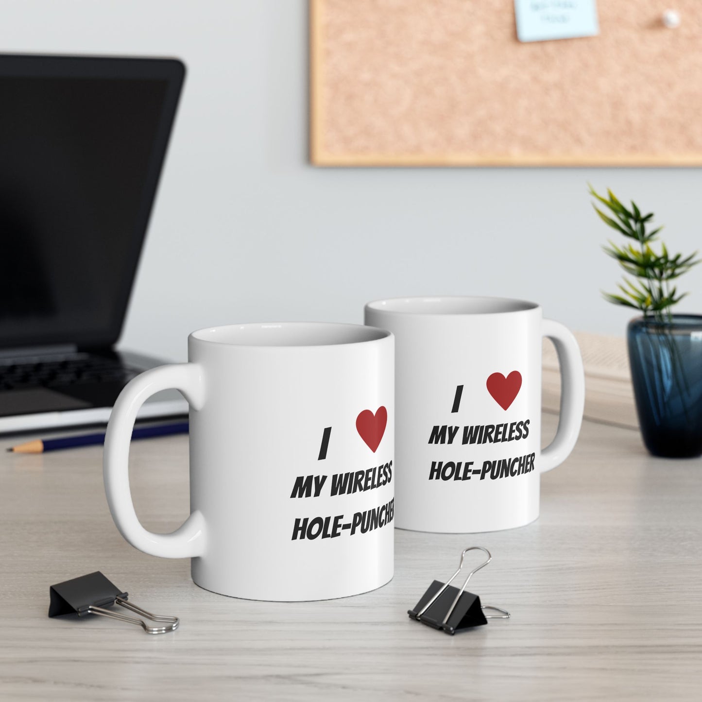 Wireless hole puncher mug