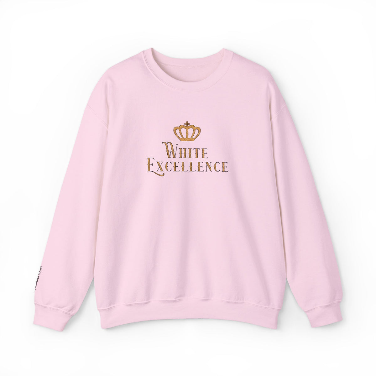 White Excellence Embroidered Crewneck