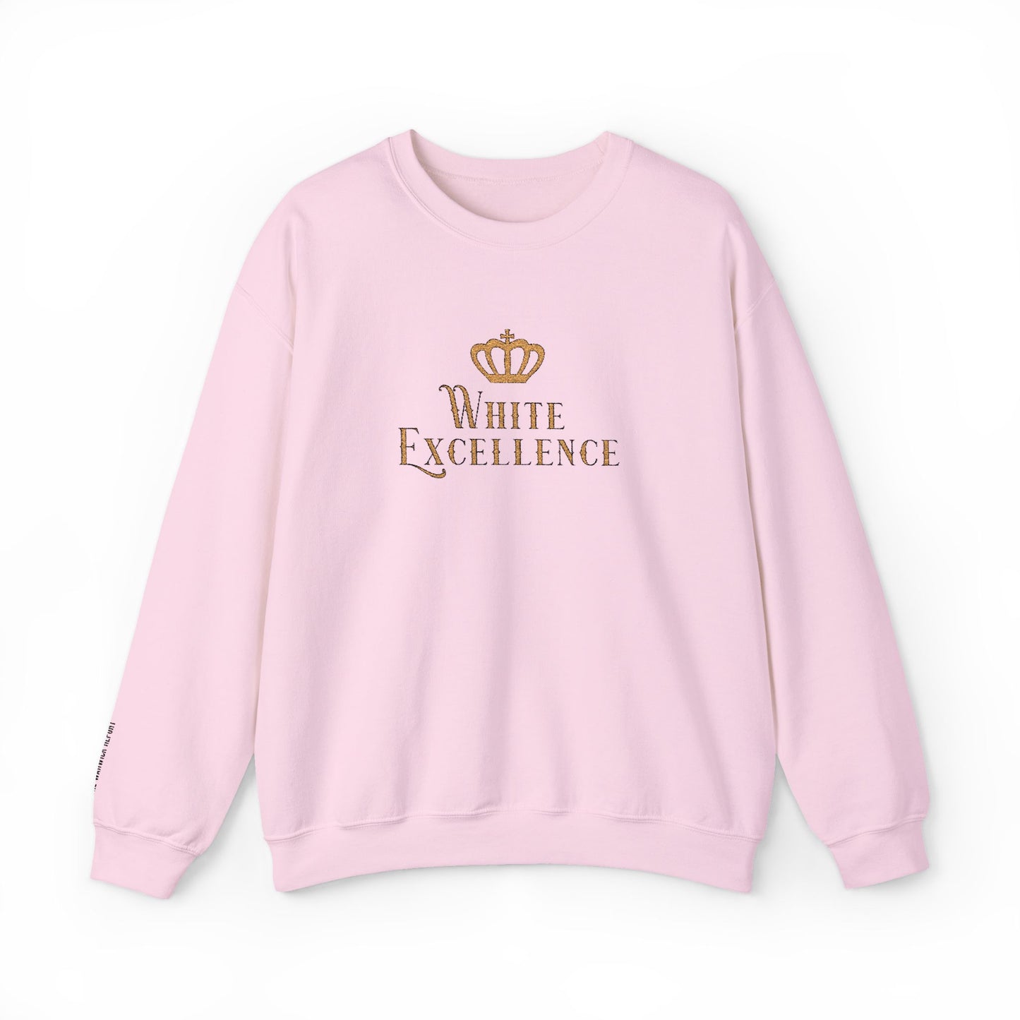 White Excellence Embroidered Crewneck