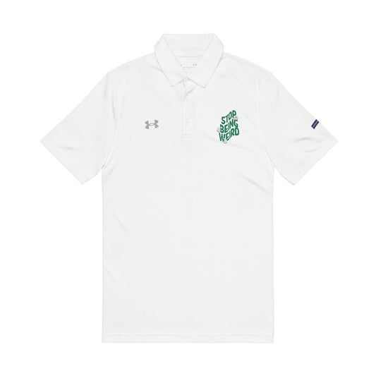 stop being weird Under Armour® men's embroidered polo shirt