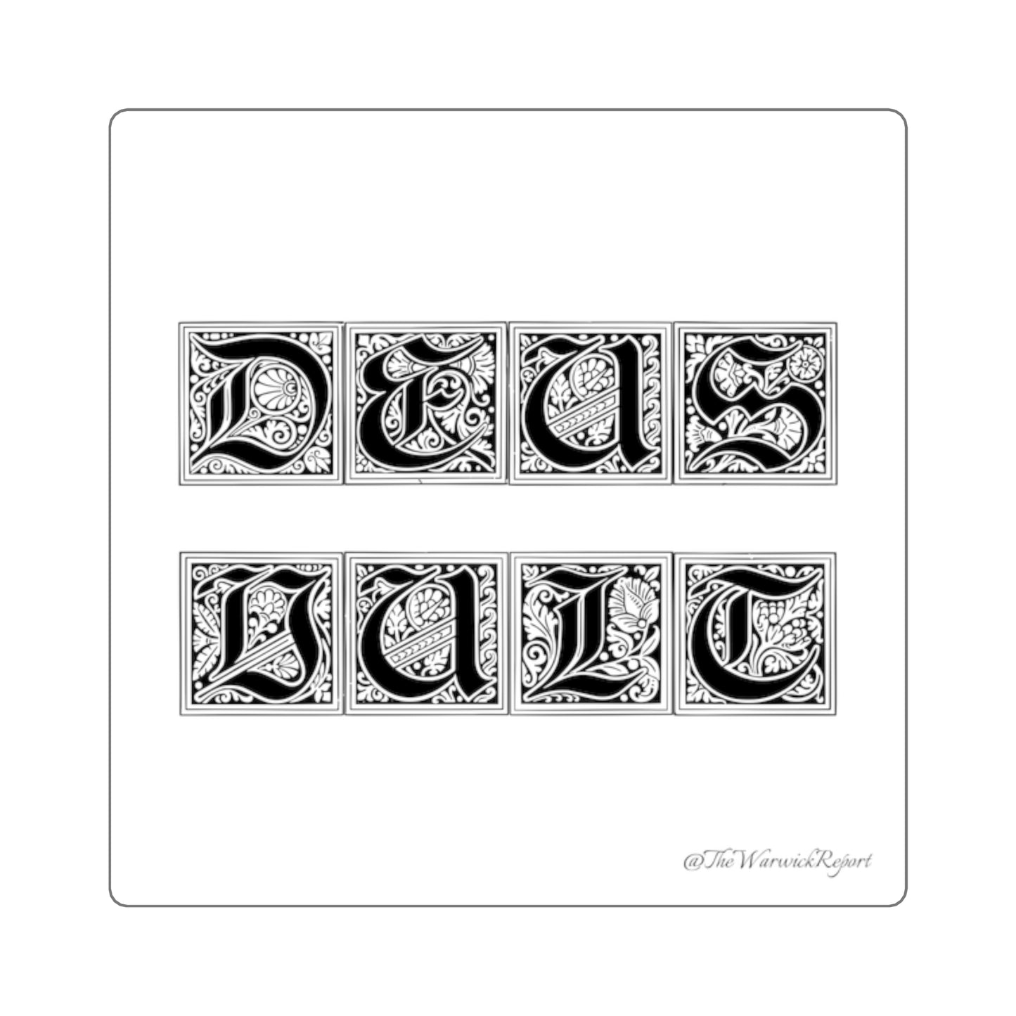 Deus Vult gothic square sticker